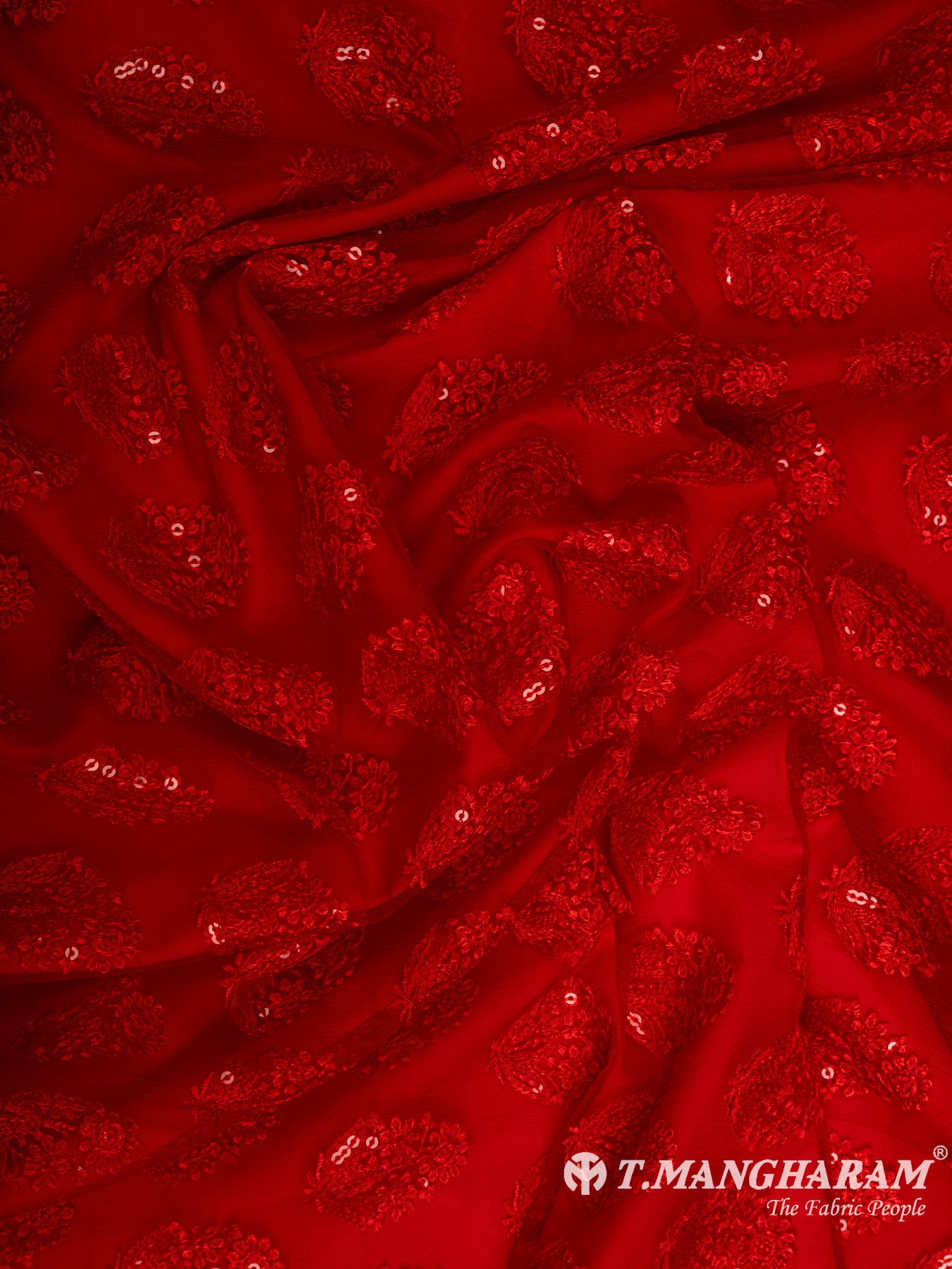 Red Net Embroidery Fabric - EB4911 view-4