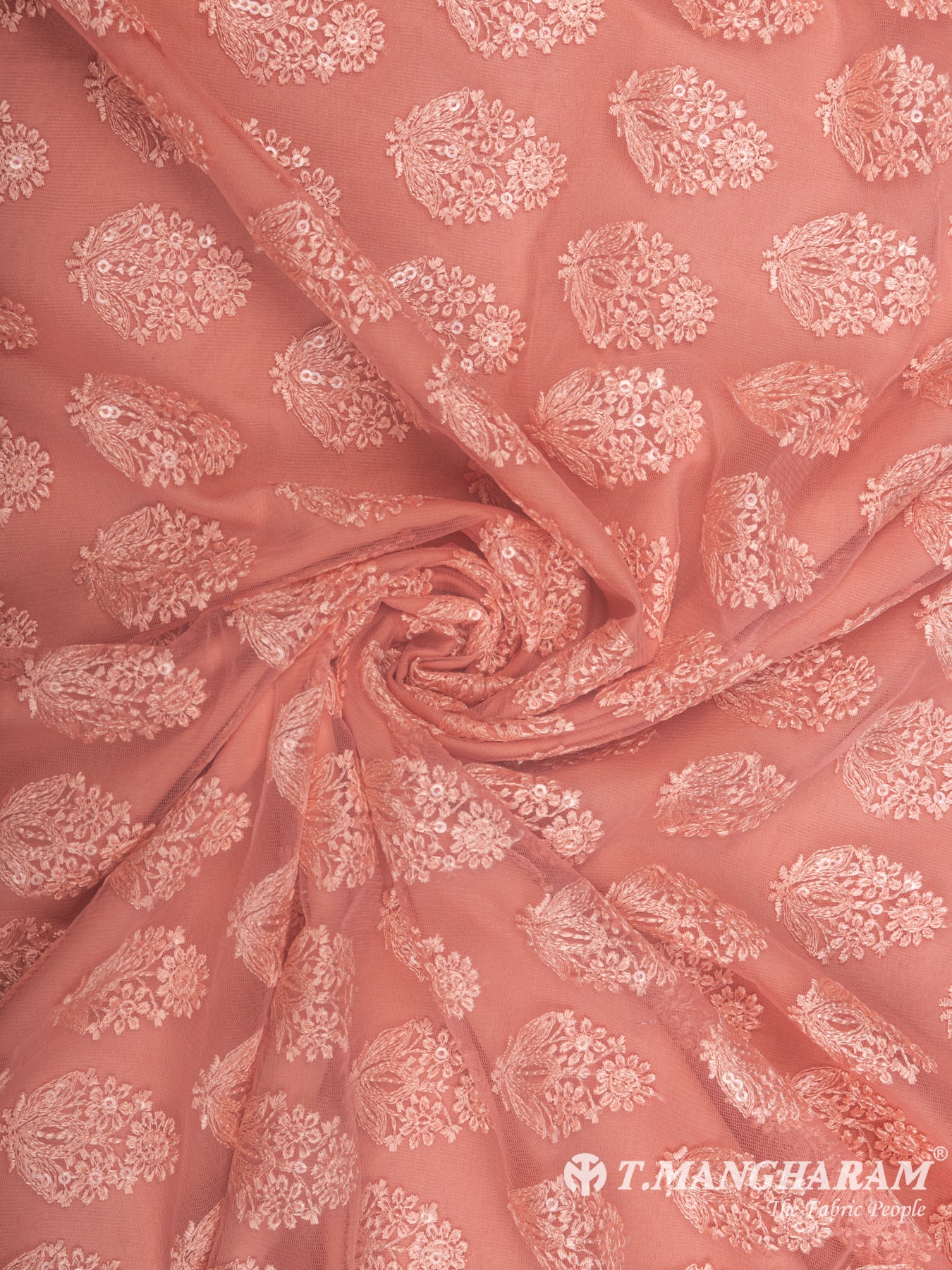 Peach Net Embroidery Fabric - EB4914 view-1