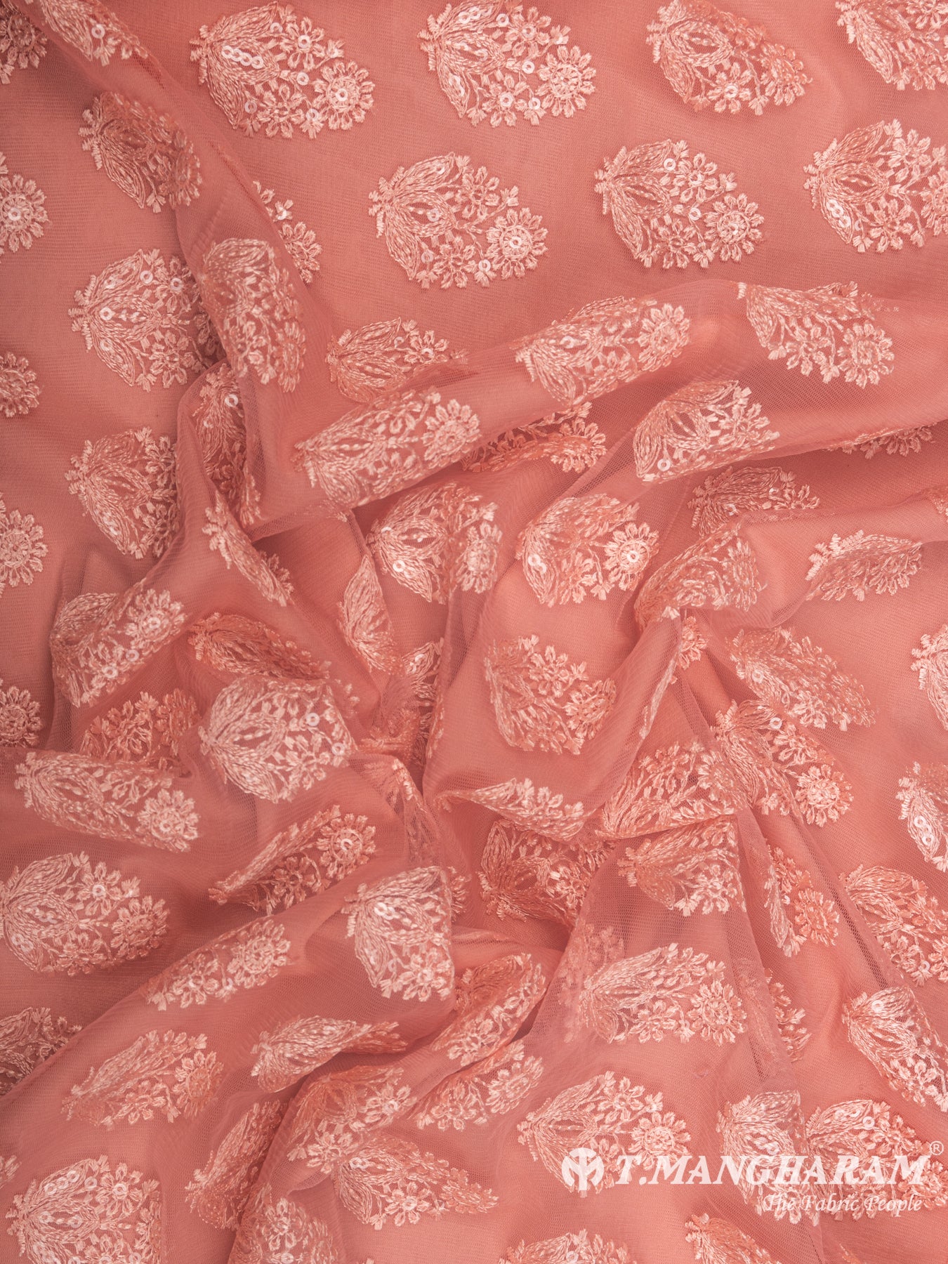 Peach Net Embroidery Fabric - EB4914 view-4