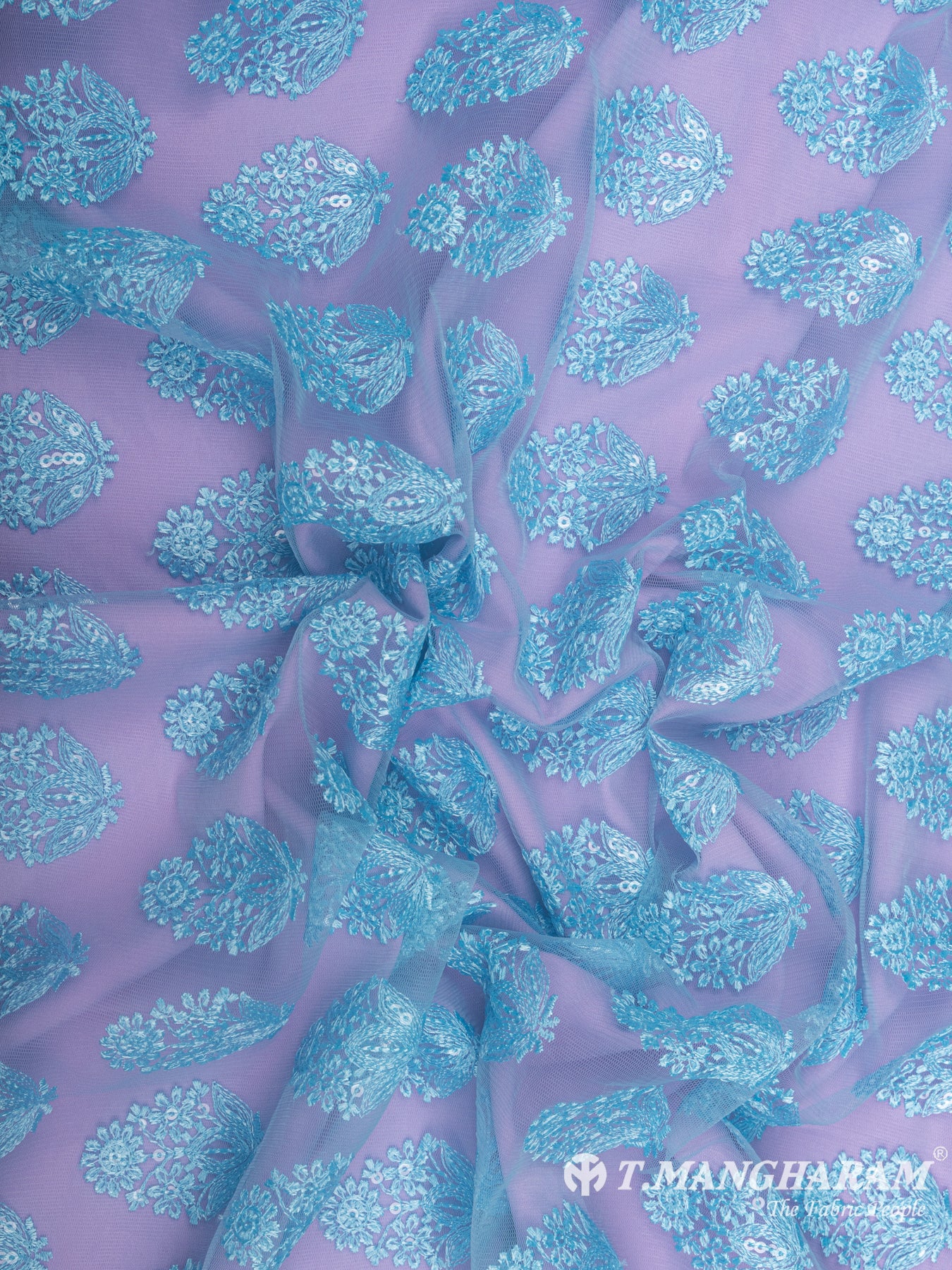 Blue Net Embroidery Fabric - EB4913 view-4