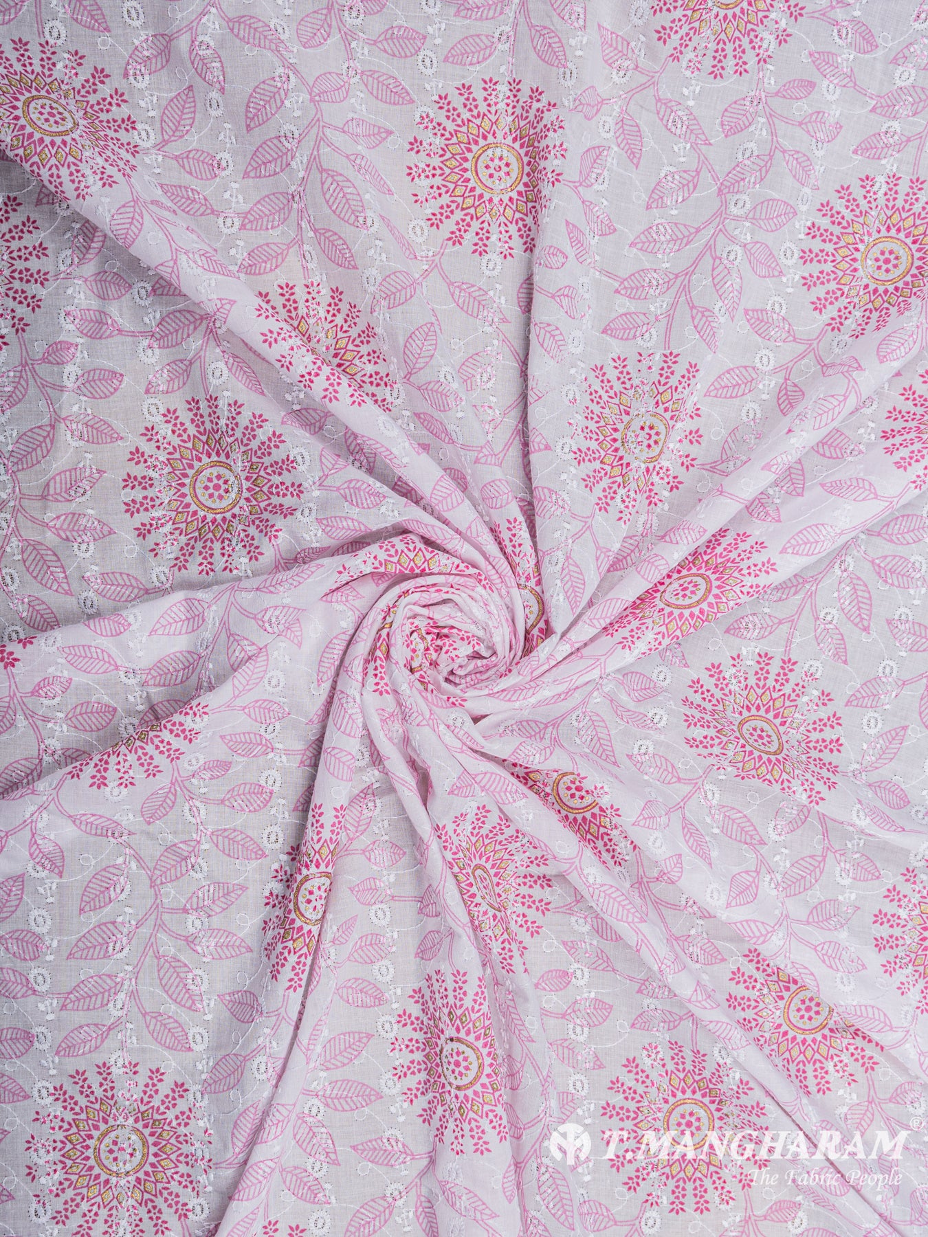Pink Cotton Embroidery Fabric - EA1711 view-1