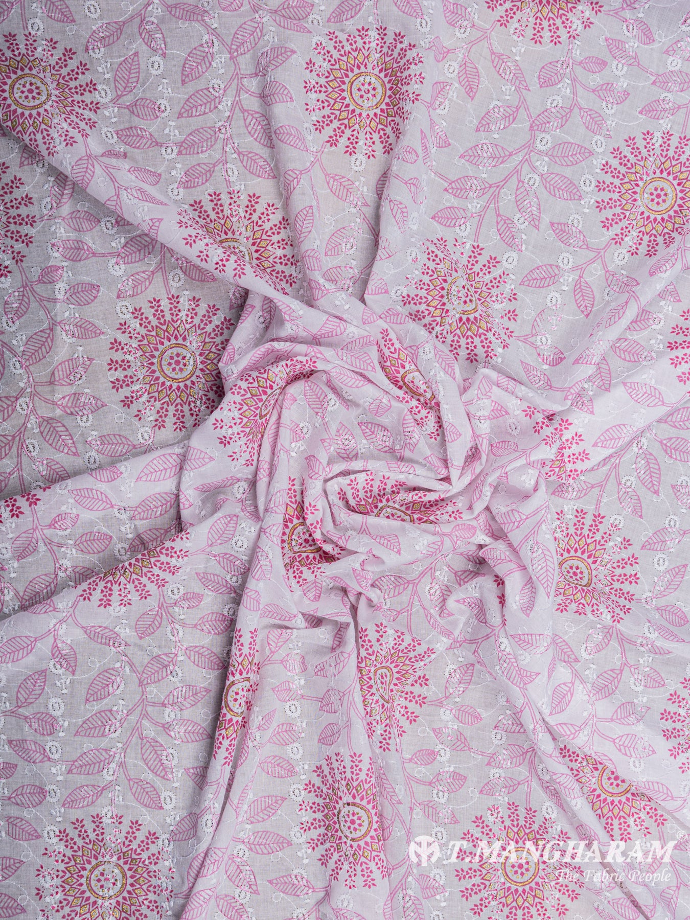 Pink Cotton Embroidery Fabric - EA1711 view-3