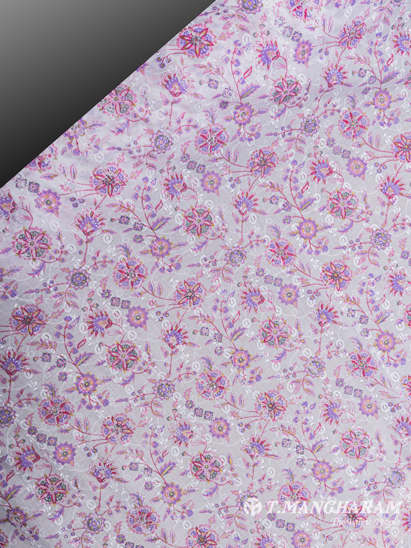 Violet Cotton Embroidery Fabric - EA1708 view-2