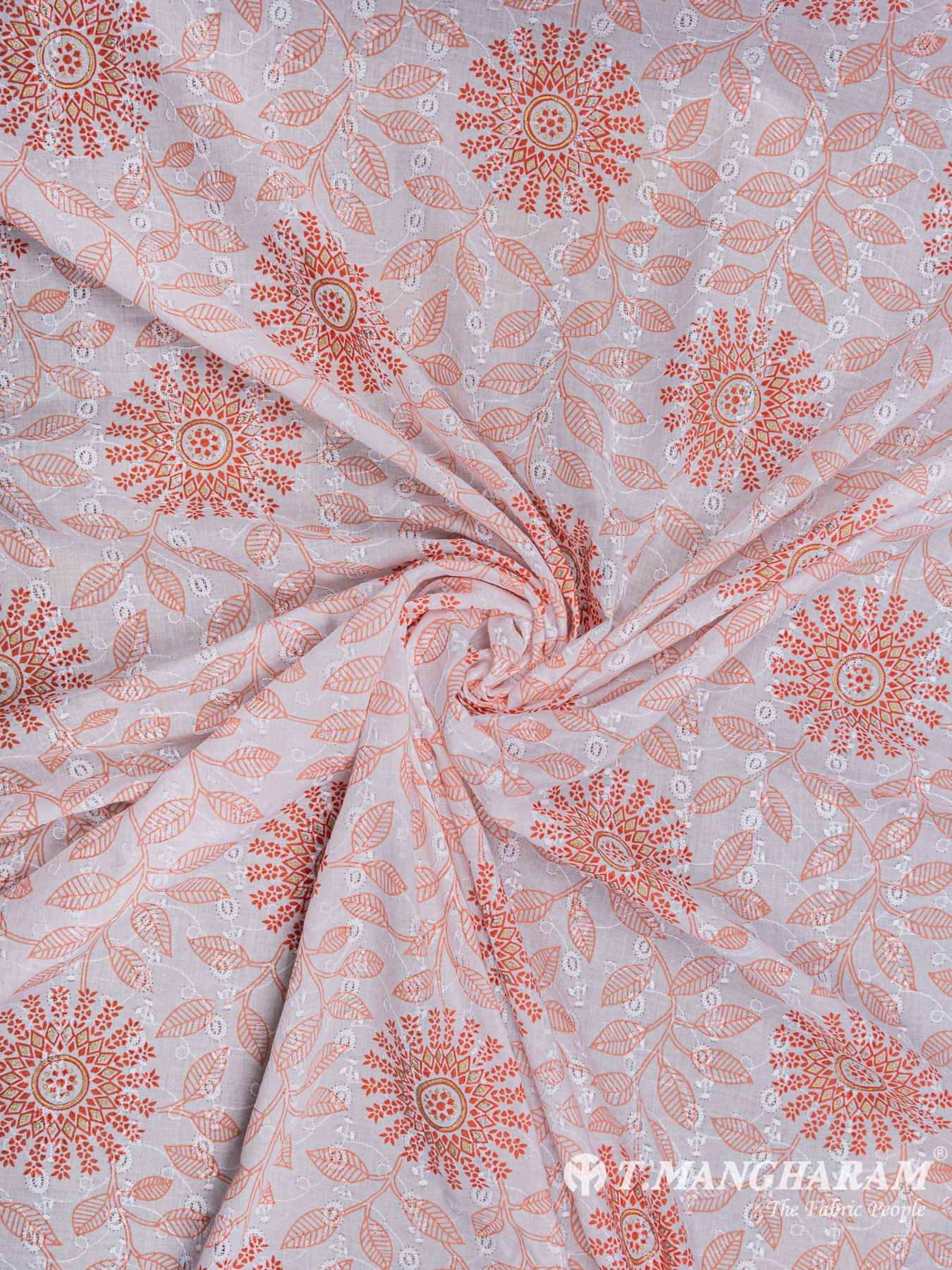 Peach Cotton Embroidery Fabric - EA1713 view-1