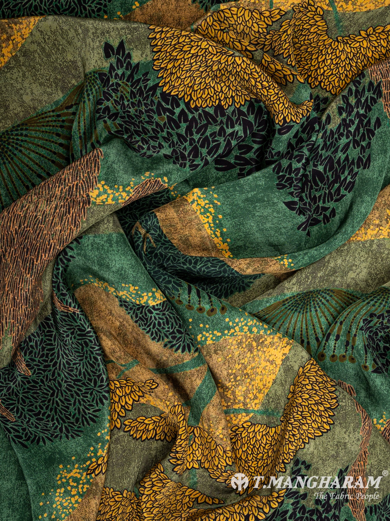 Green Georgette Fabric - EB4940 view-4