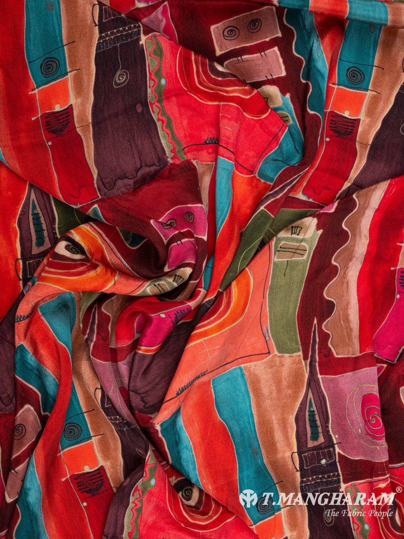Multicolor Georgette Fabric - EB4957 view-4