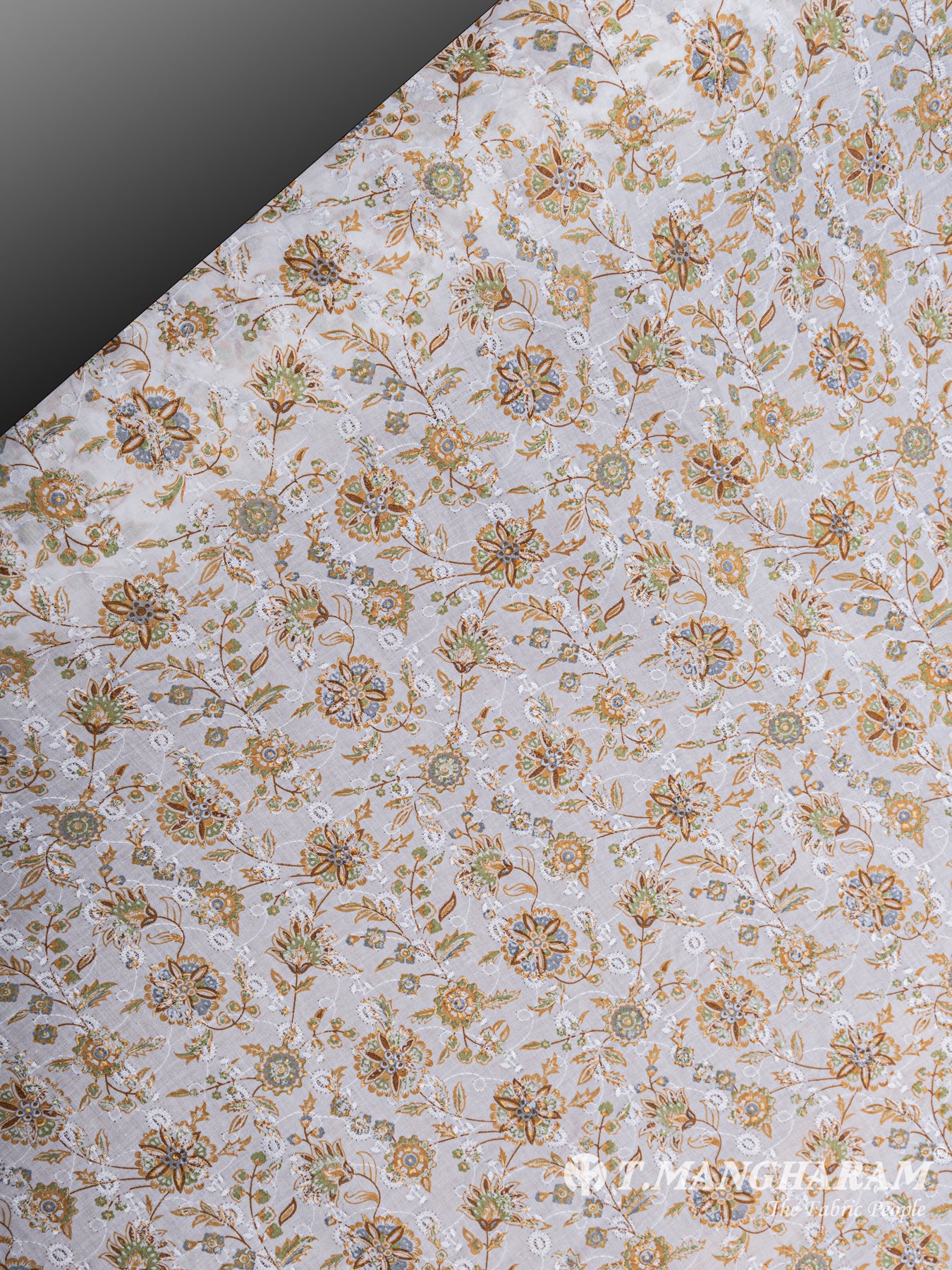White Cotton Embroidery Fabric - EA1706 view-2