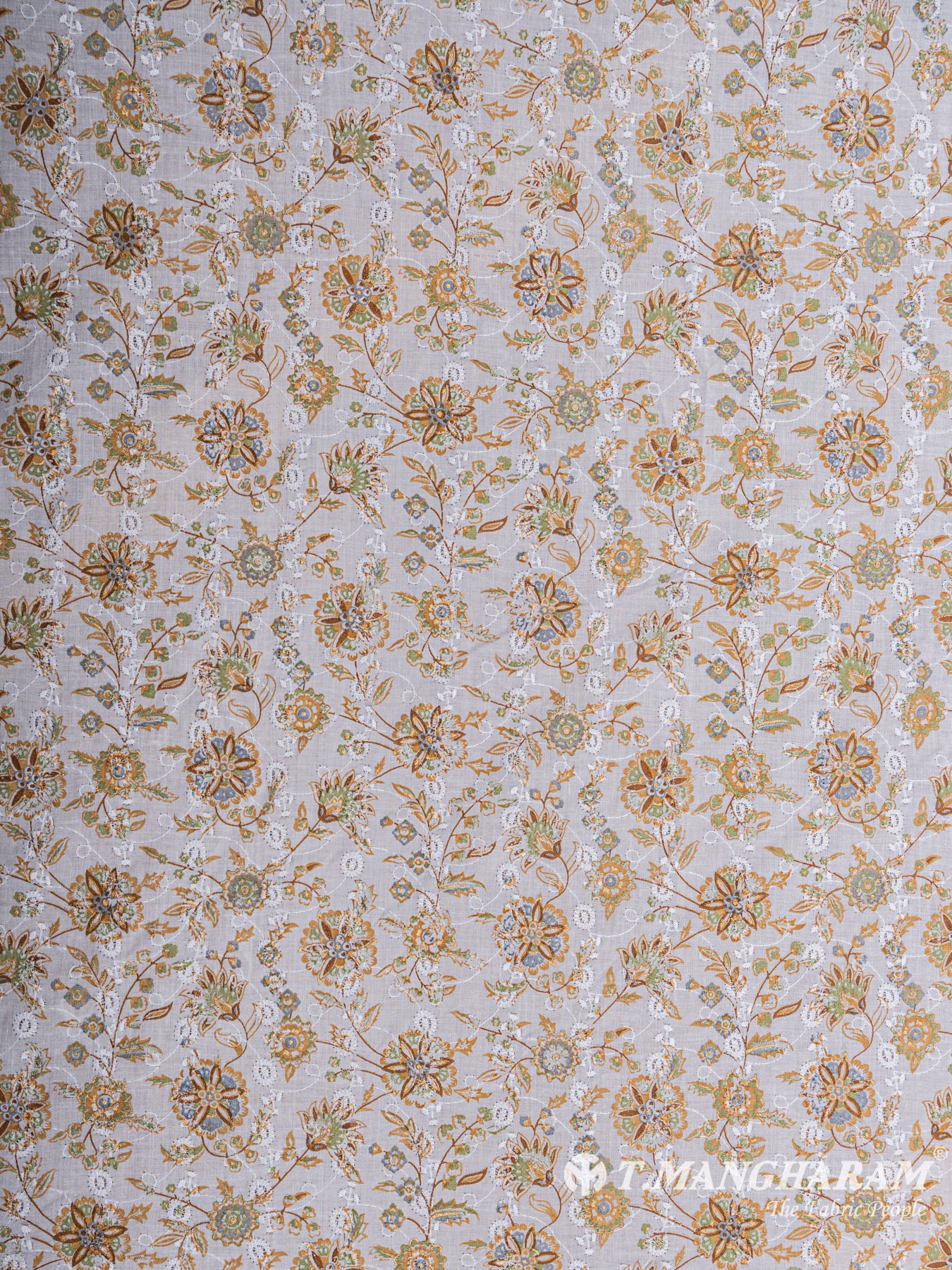 White Cotton Embroidery Fabric - EA1706 view-3