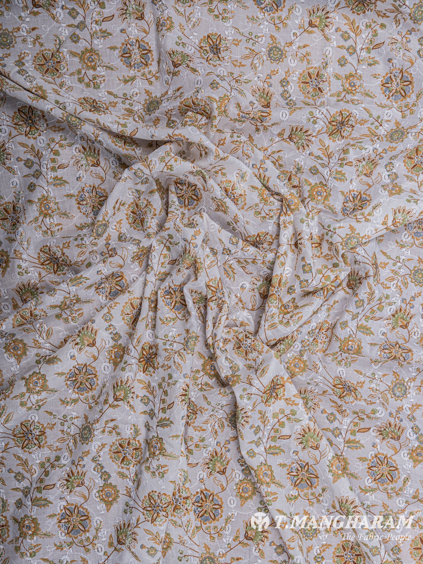 White Cotton Embroidery Fabric - EA1706 view-4
