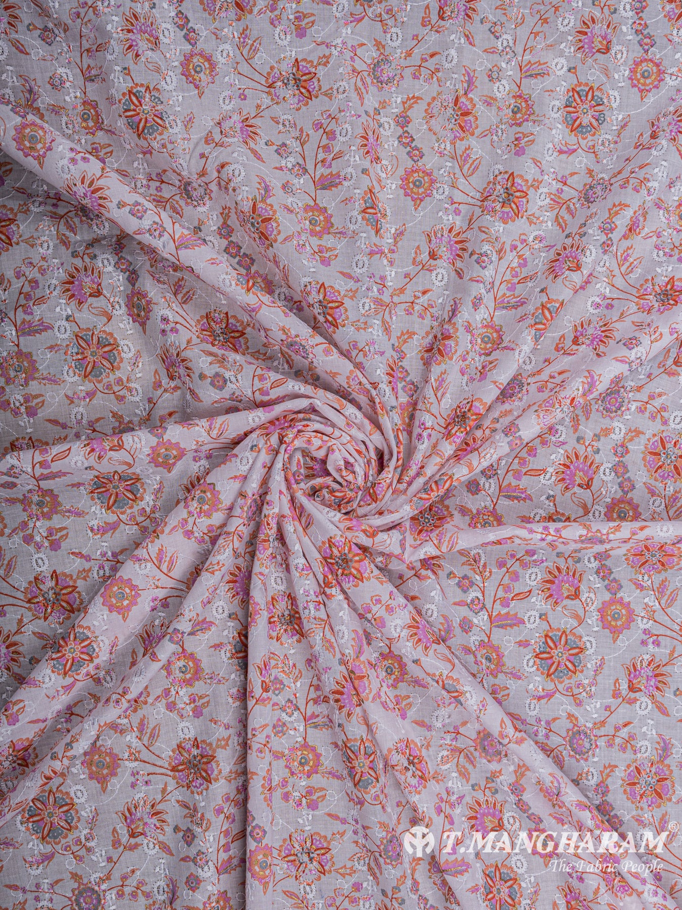 Pink Cotton Embroidery Fabric - EA1707 view-1