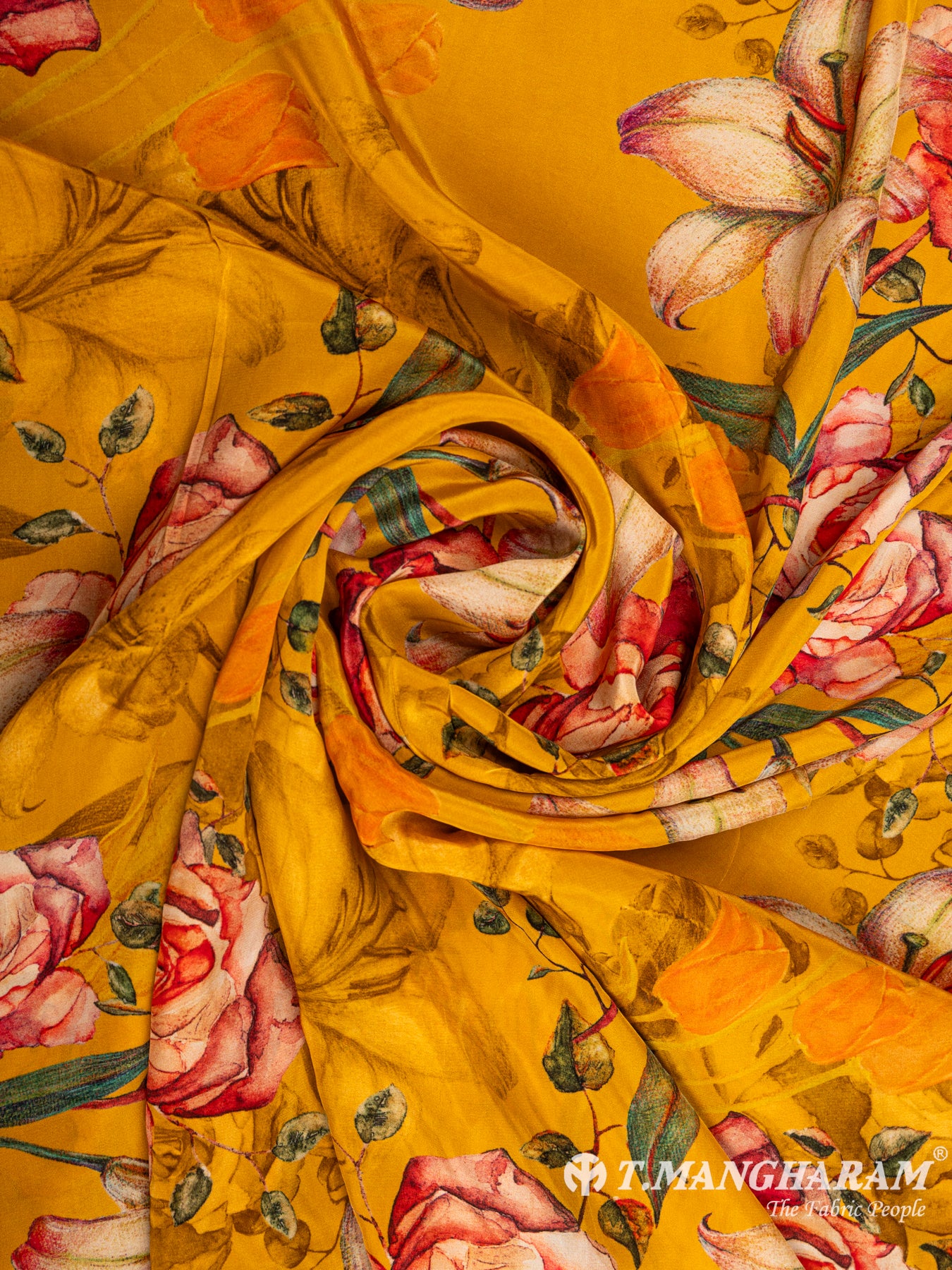 Yellow Georgette Fabric - EB4947 view-1