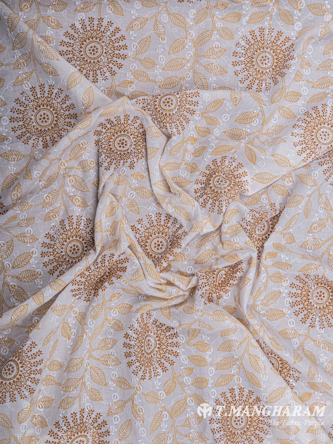 Cream Cotton Embroidery Fabric - EA1710 view-4