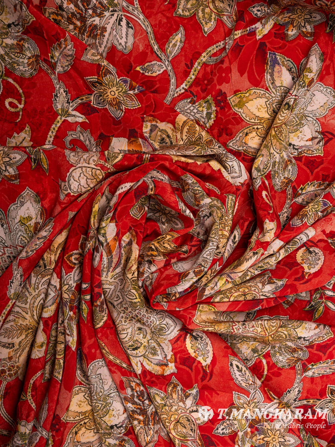Red Georgette Fabric - EB4939 view-1