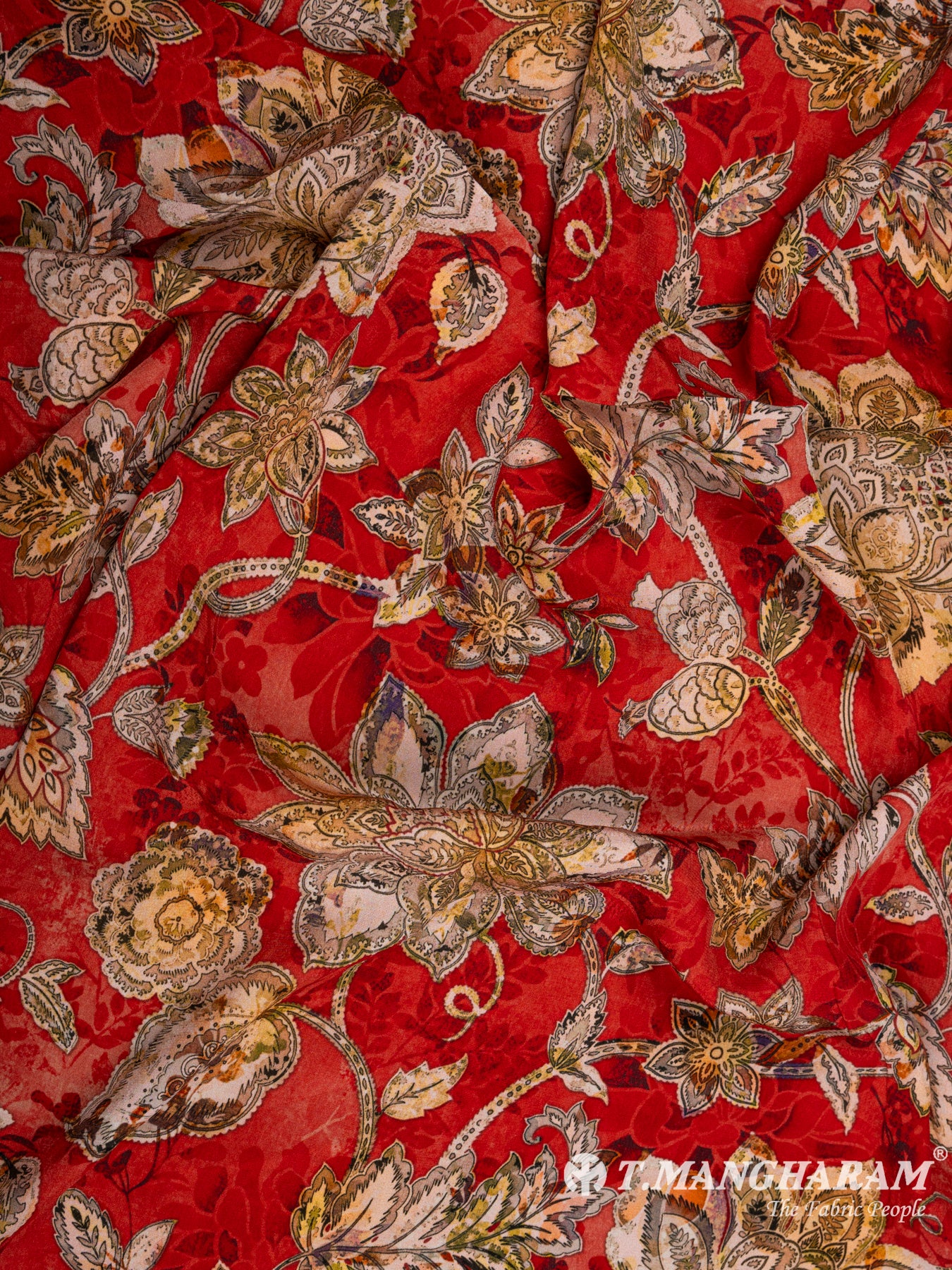 Red Georgette Fabric - EB4939 view-4