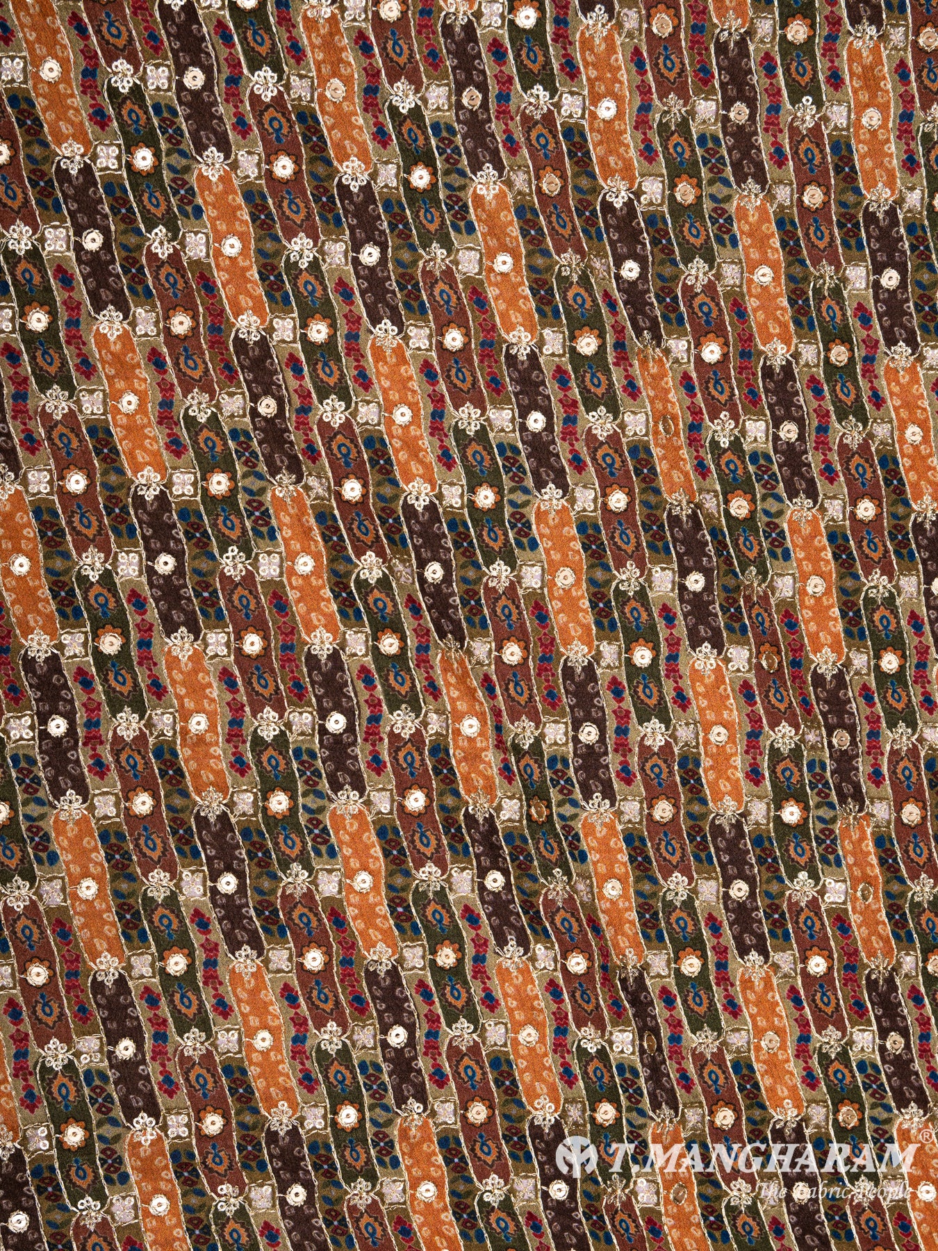 Brown Chinnon Silk Fabric - EC6582 view-3