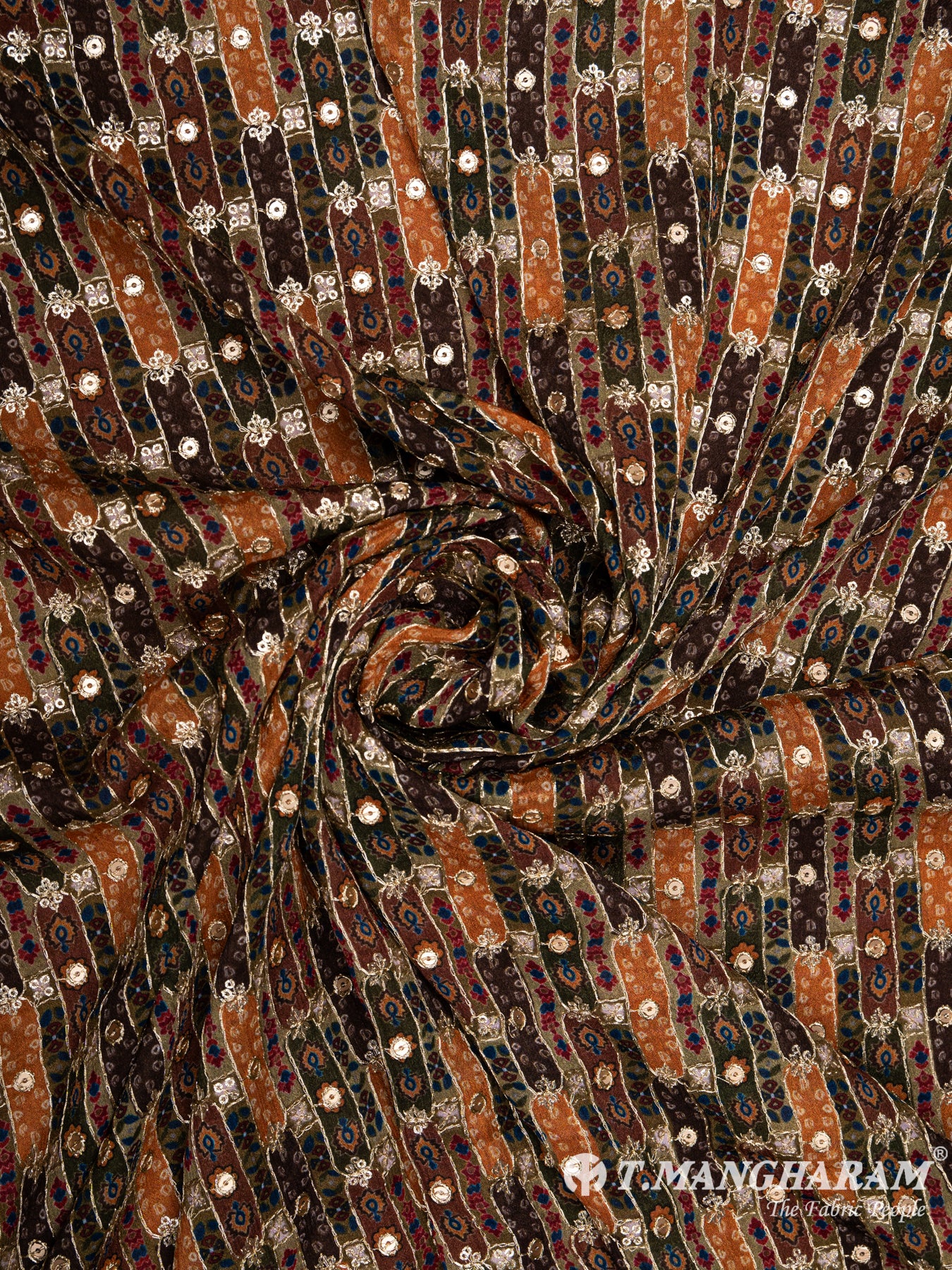 Brown Chinnon Silk Fabric - EC6582 view-1