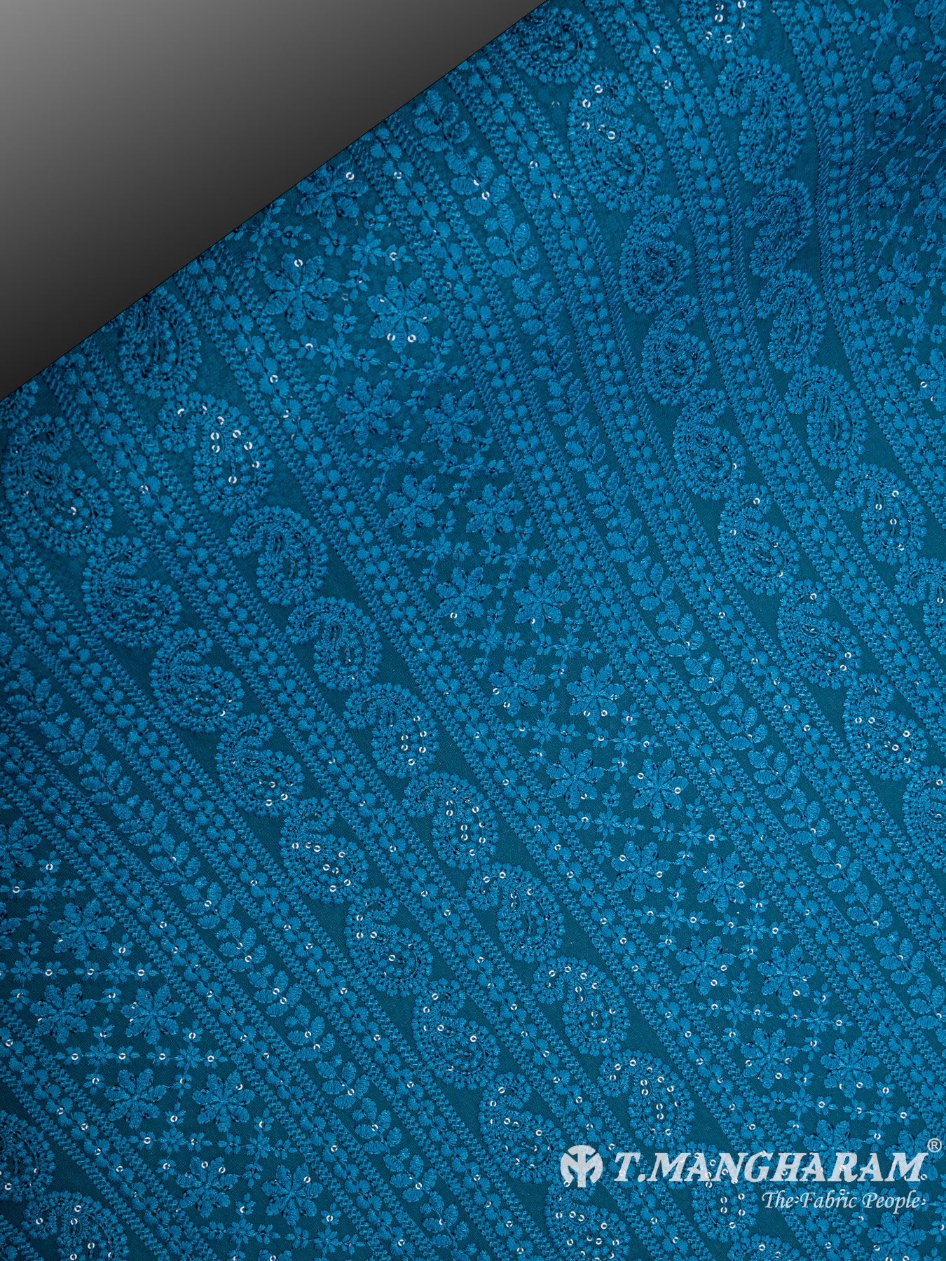 Blue Georgette Fabric - EA1776 view-2