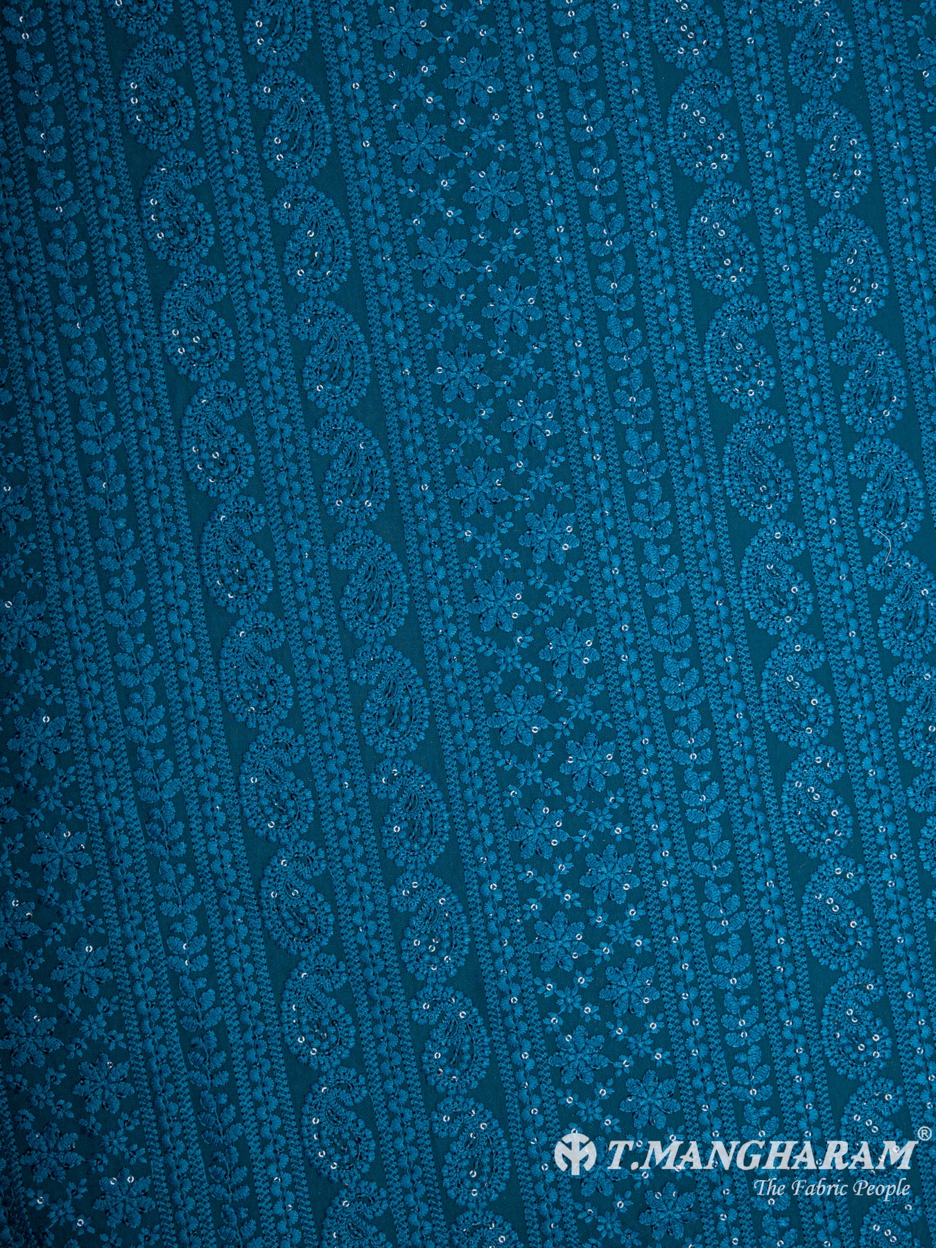 Blue Georgette Fabric - EA1776 view-3