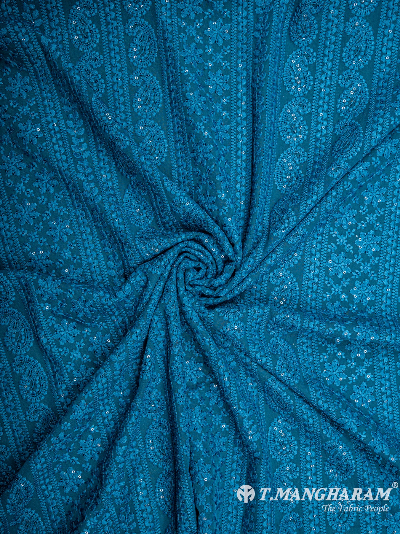 Blue Georgette Fabric - EA1776 view-1