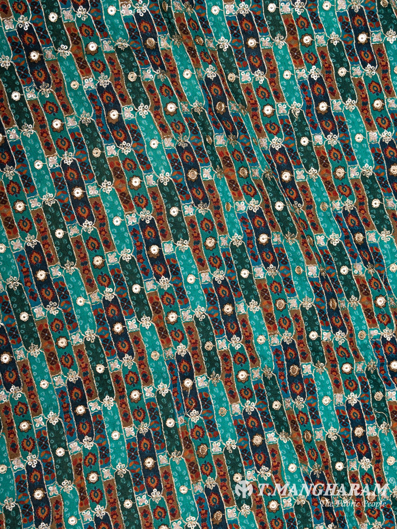 Green Chinnon Silk Fabric - EC6581 view-3