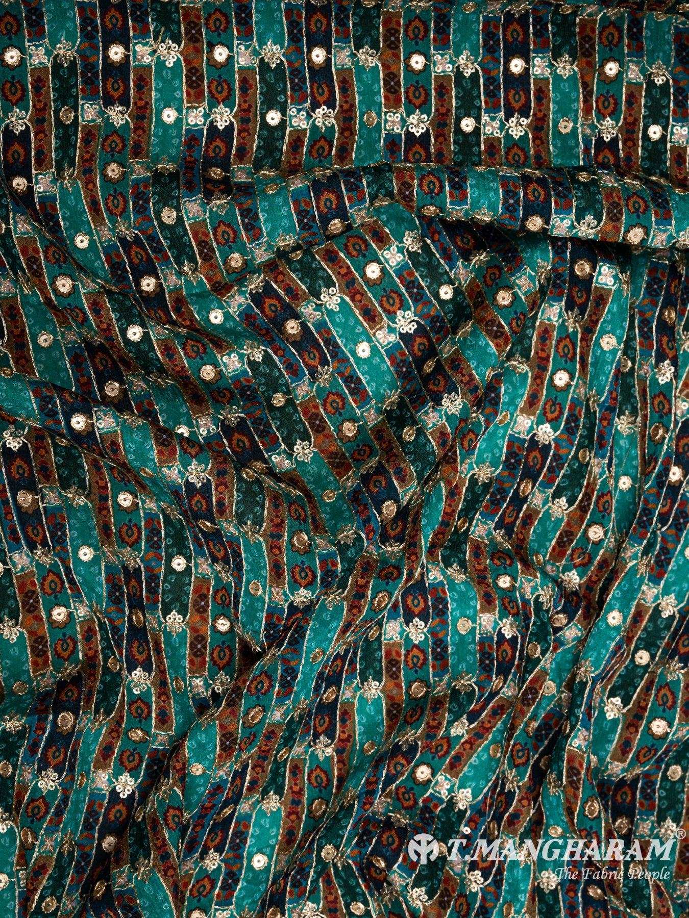 Green Chinnon Silk Fabric - EC6581 view-4
