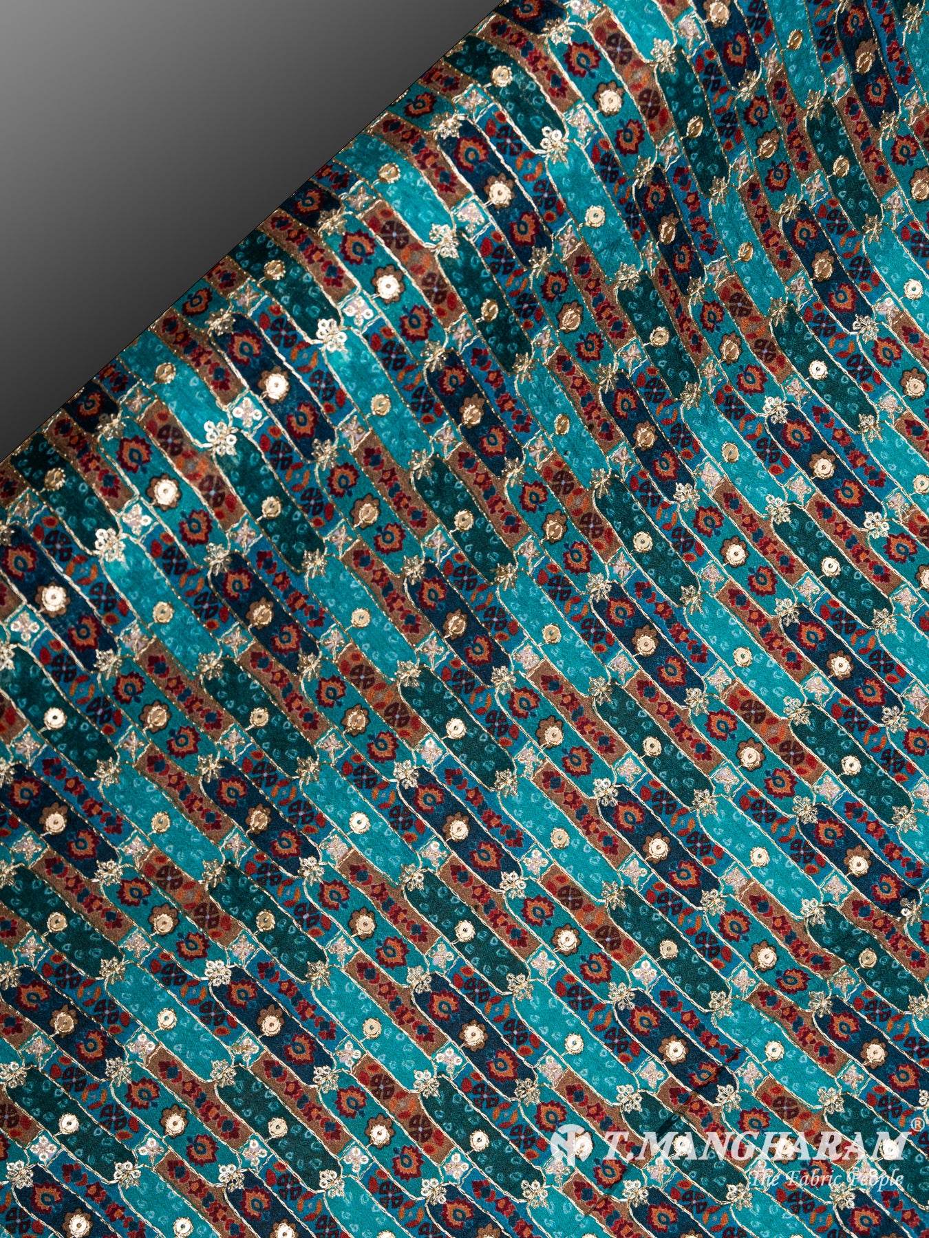 Blue Chinnon Silk Fabric - EC6585 view-2