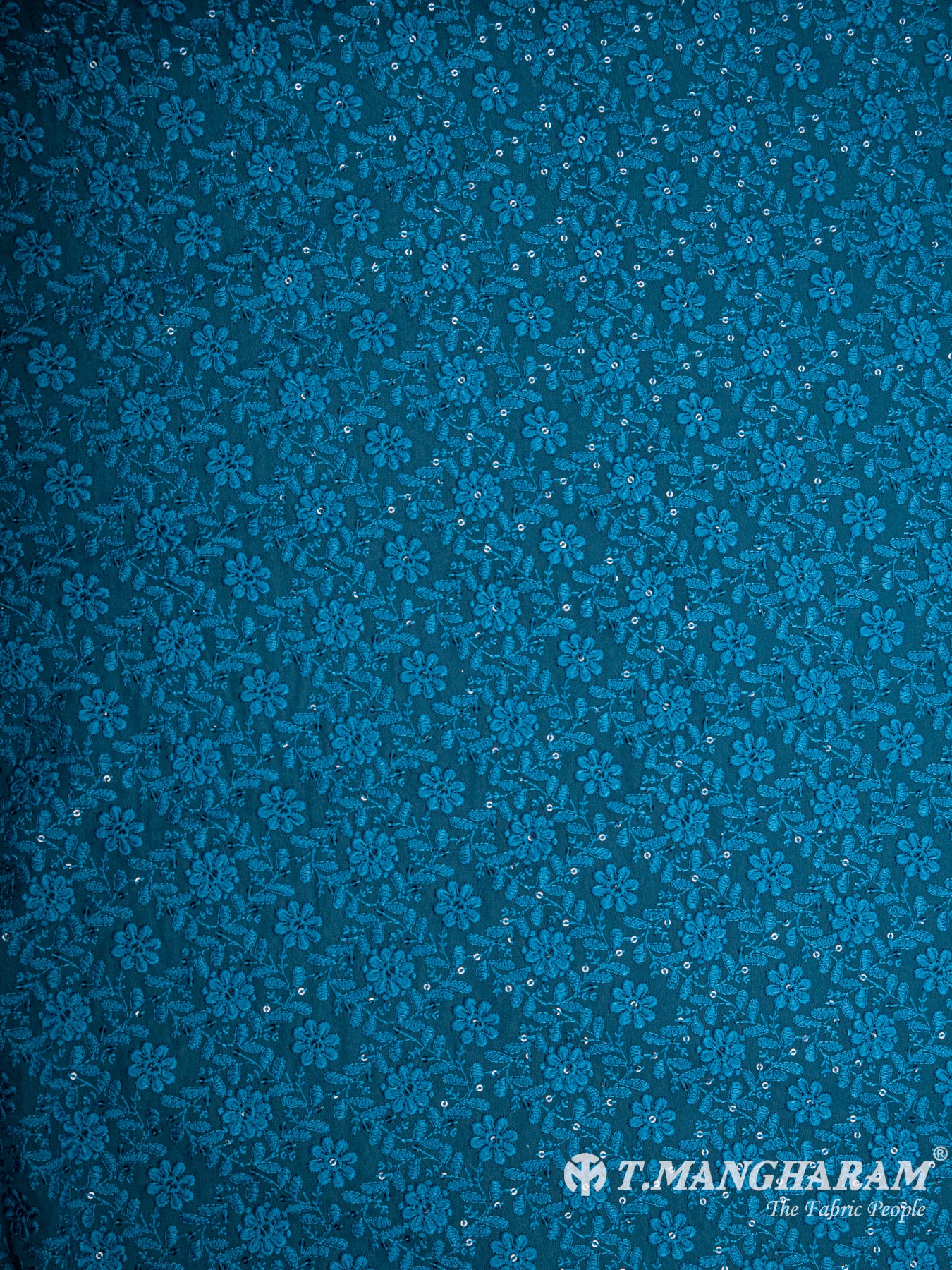 Blue Georgette Fabric - EA1784 view-3