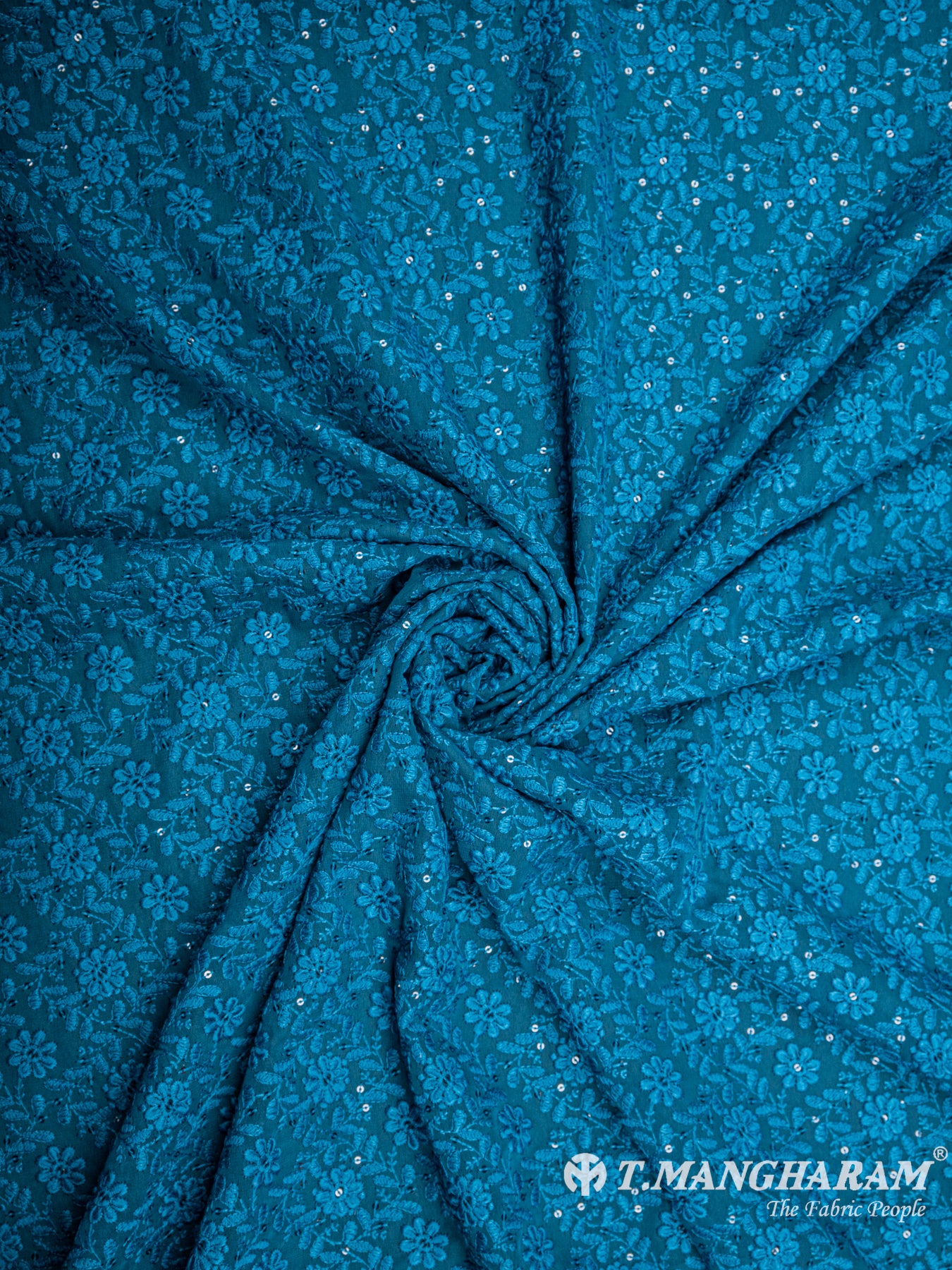 Blue Georgette Fabric - EA1784 view-1