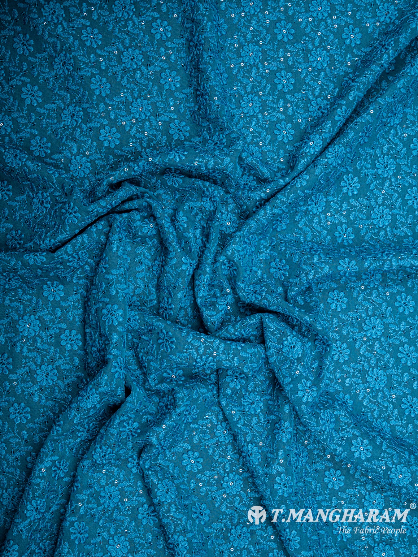 Blue Georgette Fabric - EA1784 view-4