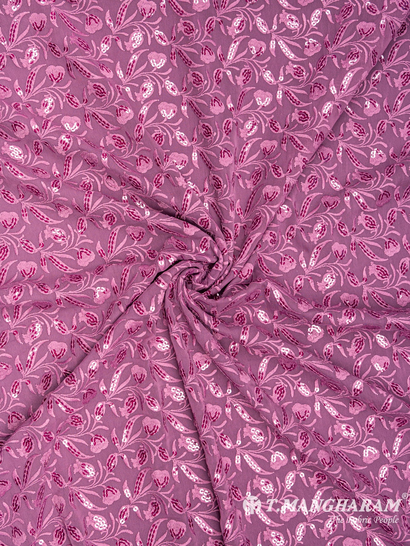 Purple Georgette Fabric - EC5110 view-1