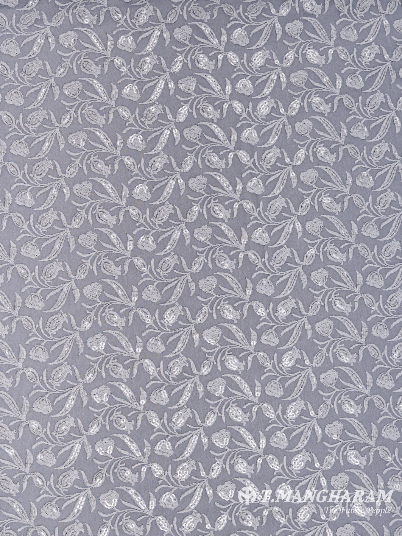 Grey Georgette Fabric - EC5103 view-3