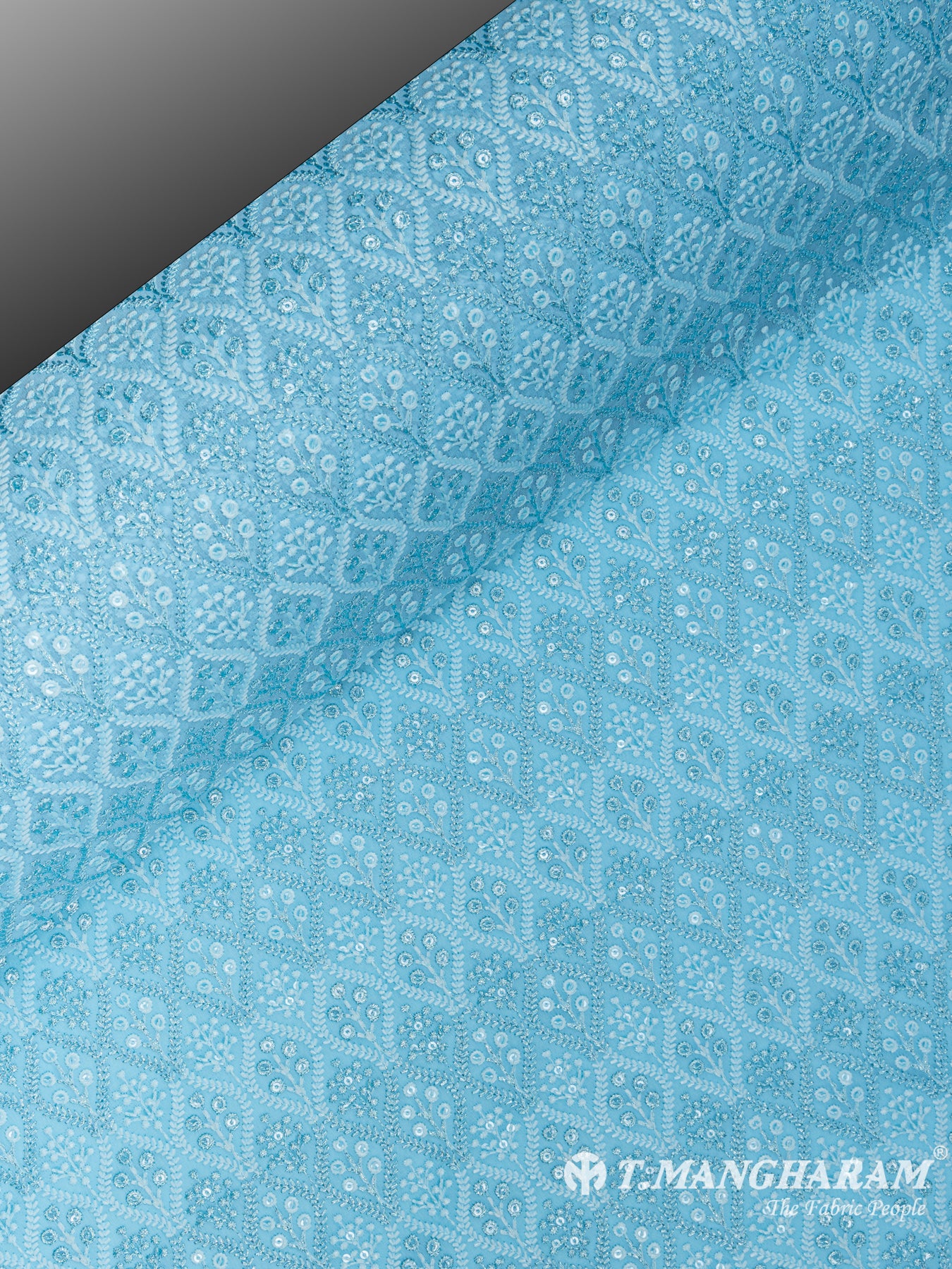 Blue Georgette Fabric - EC5119 view-2