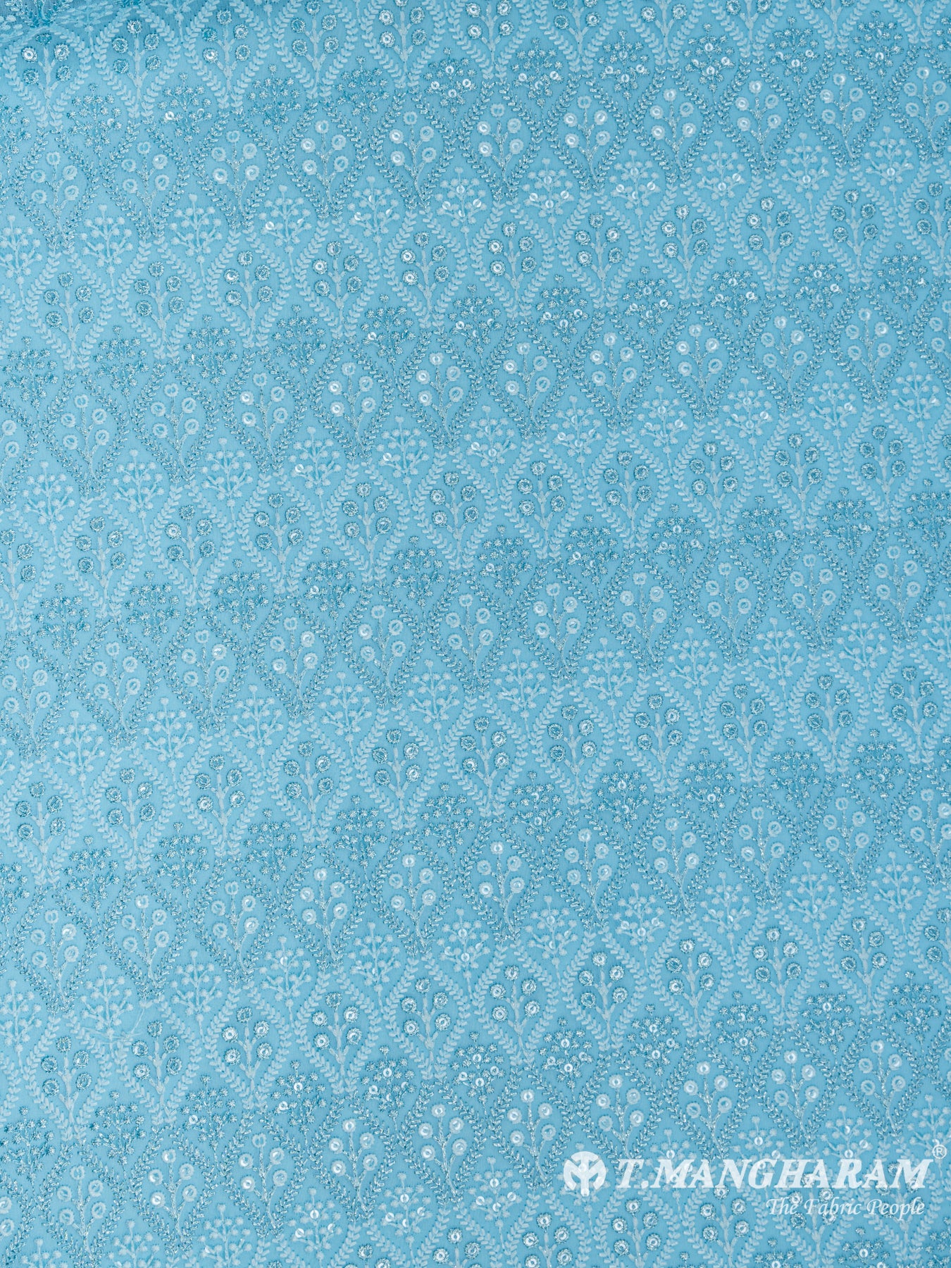 Blue Georgette Fabric - EC5119 view-3