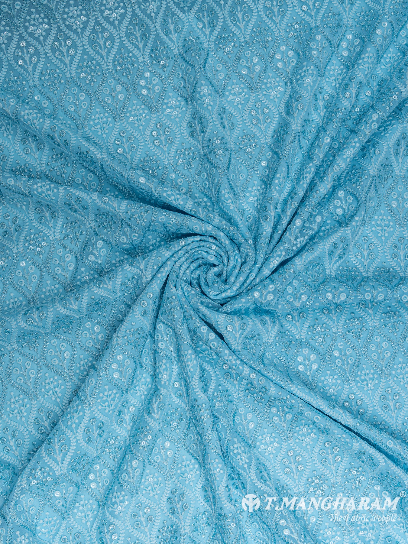 Blue Georgette Fabric - EC5119 view-1