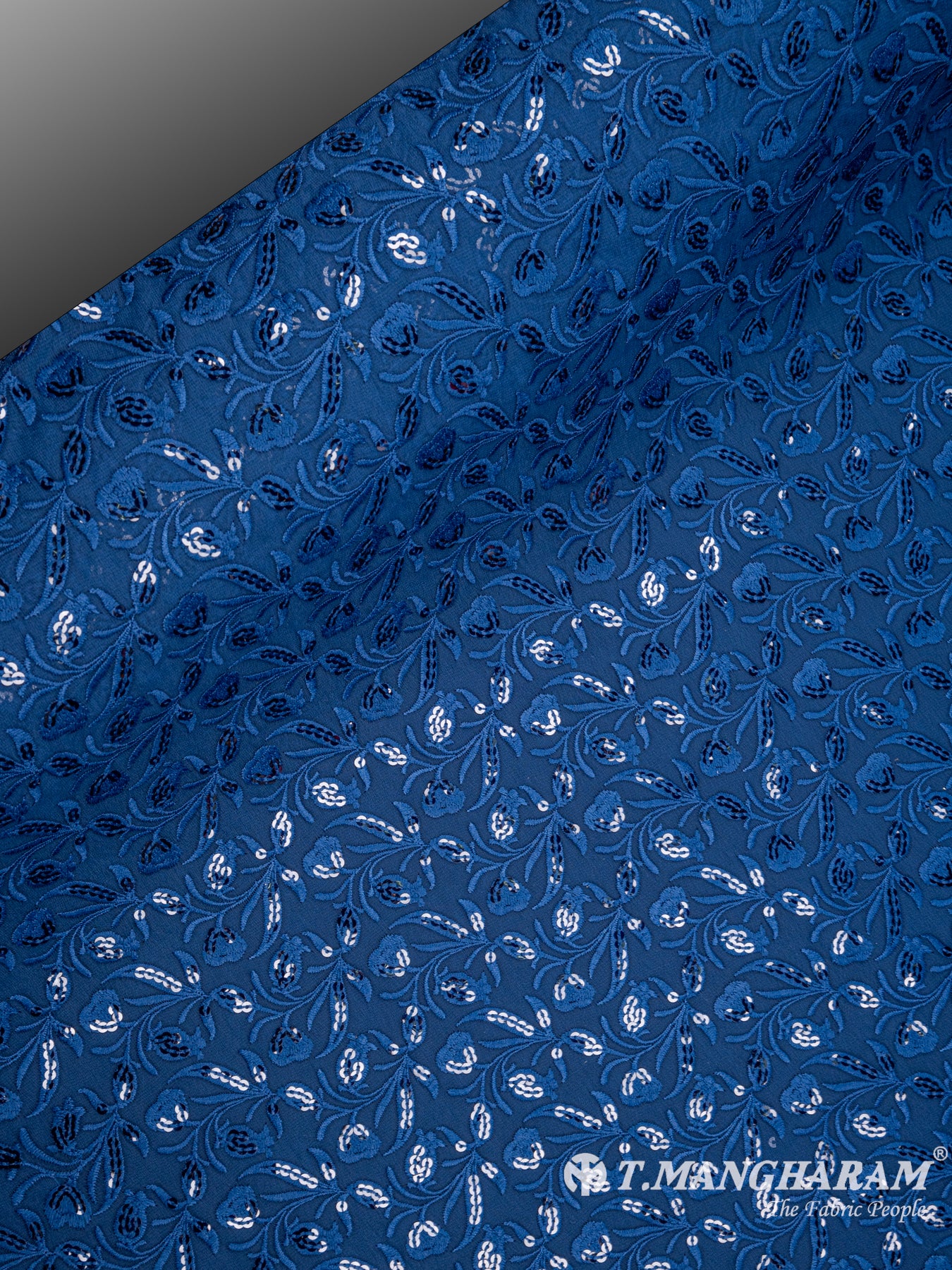 Blue Georgette Fabric - EC5104 view-2