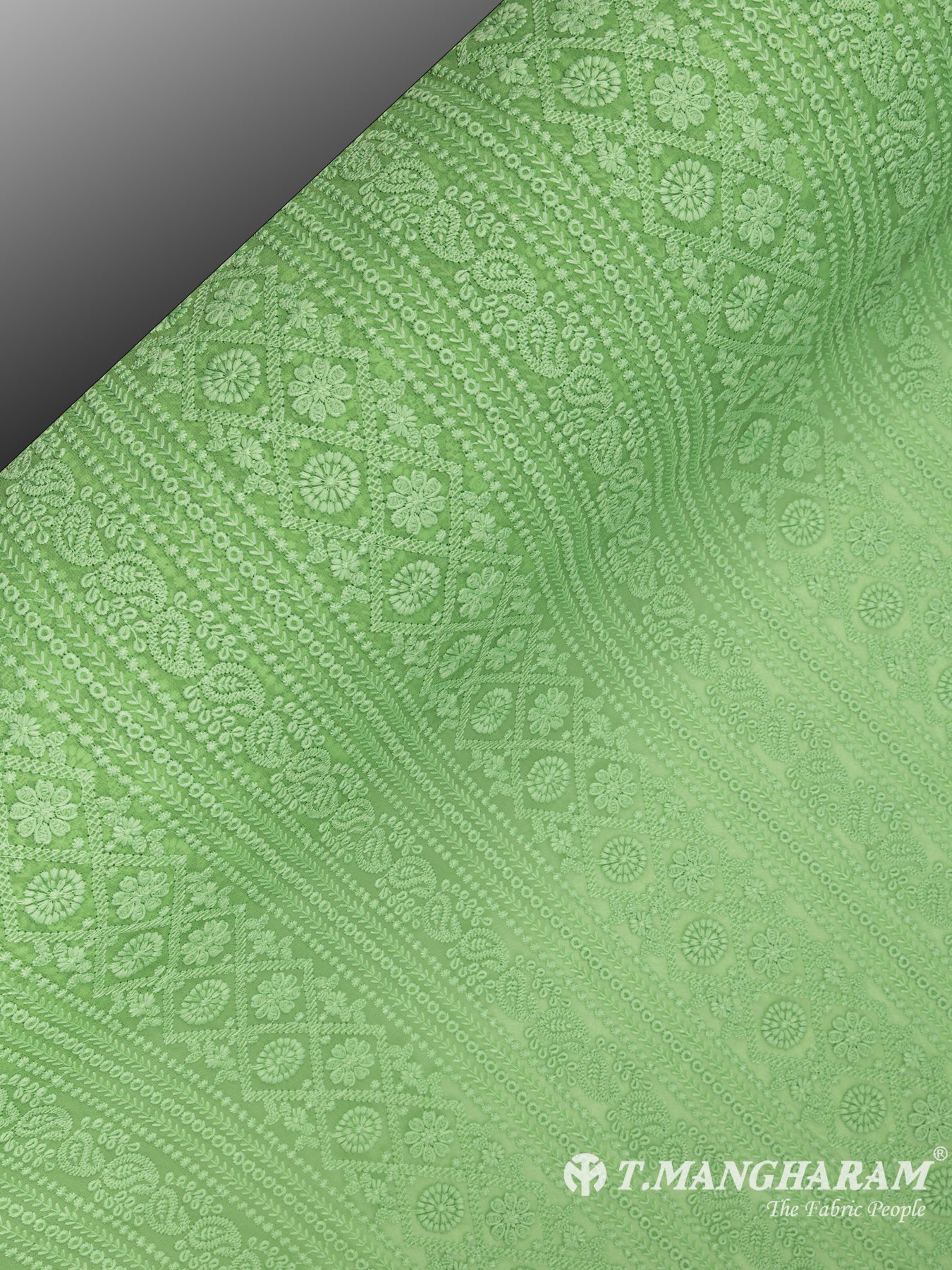 Green Georgette Fabric - EC5096 view-2