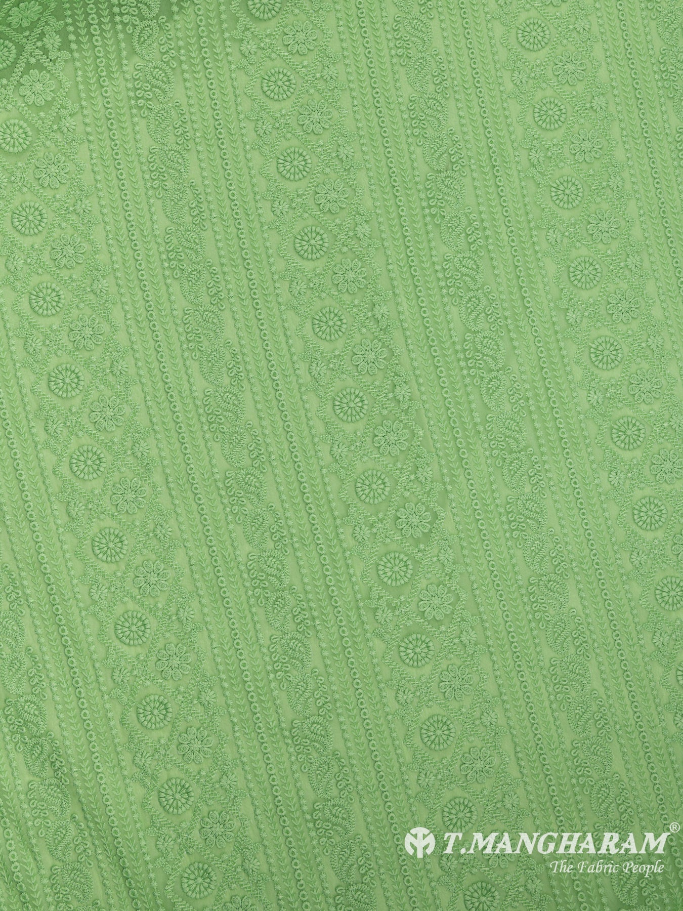Green Georgette Fabric - EC5096 view-3