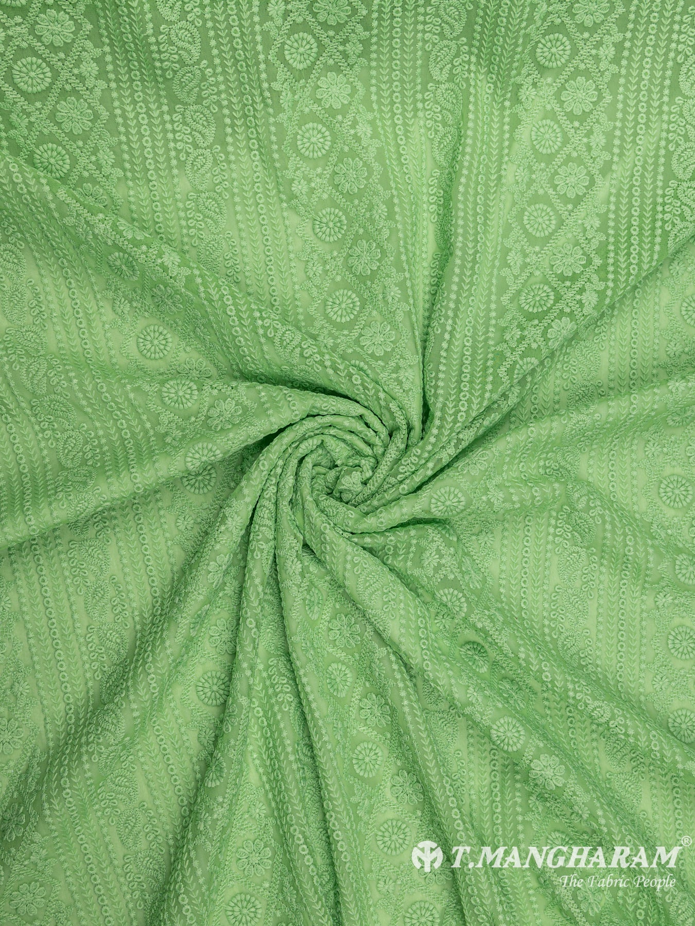 Green Georgette Fabric - EC5096 view-1