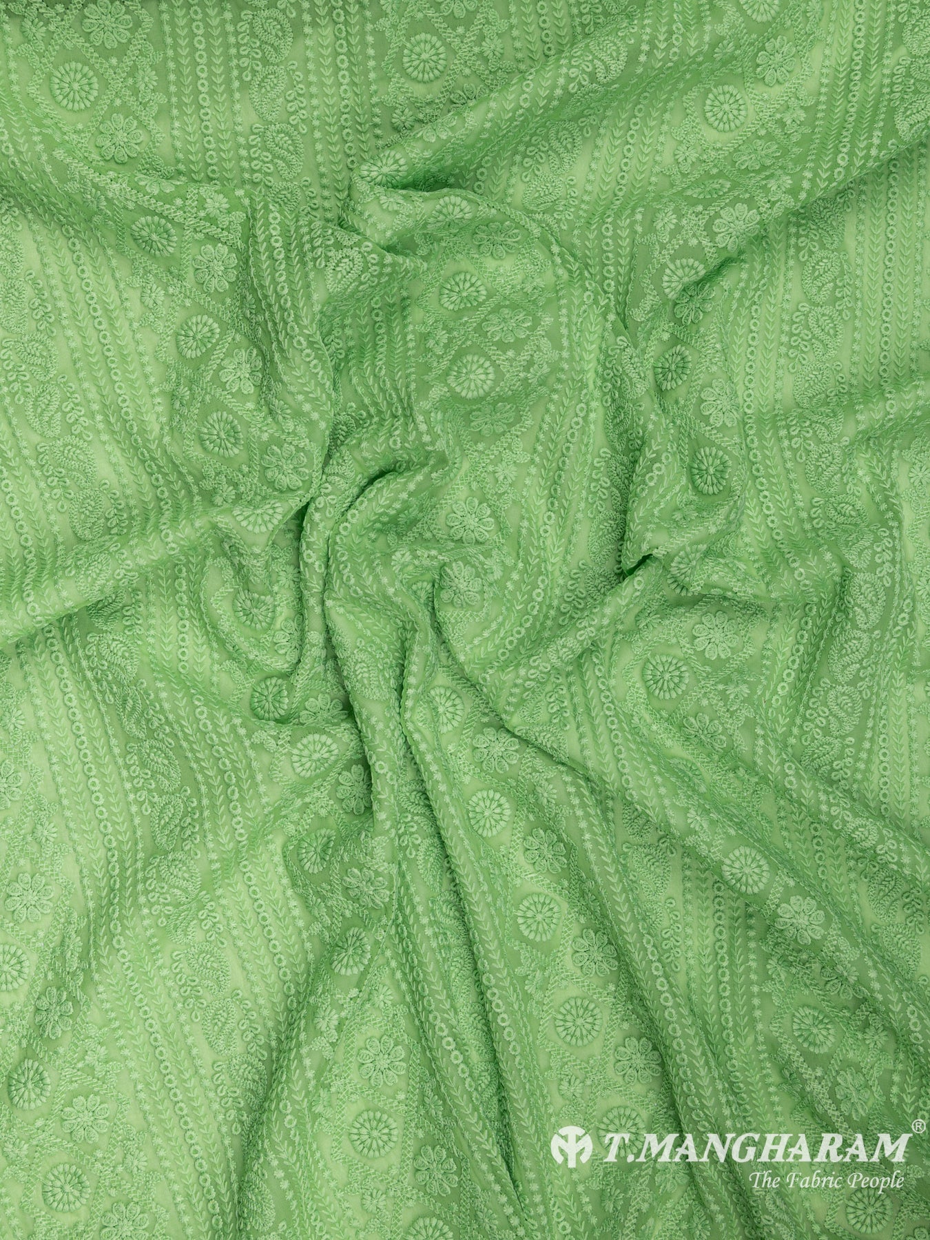 Green Georgette Fabric - EC5096 view-4
