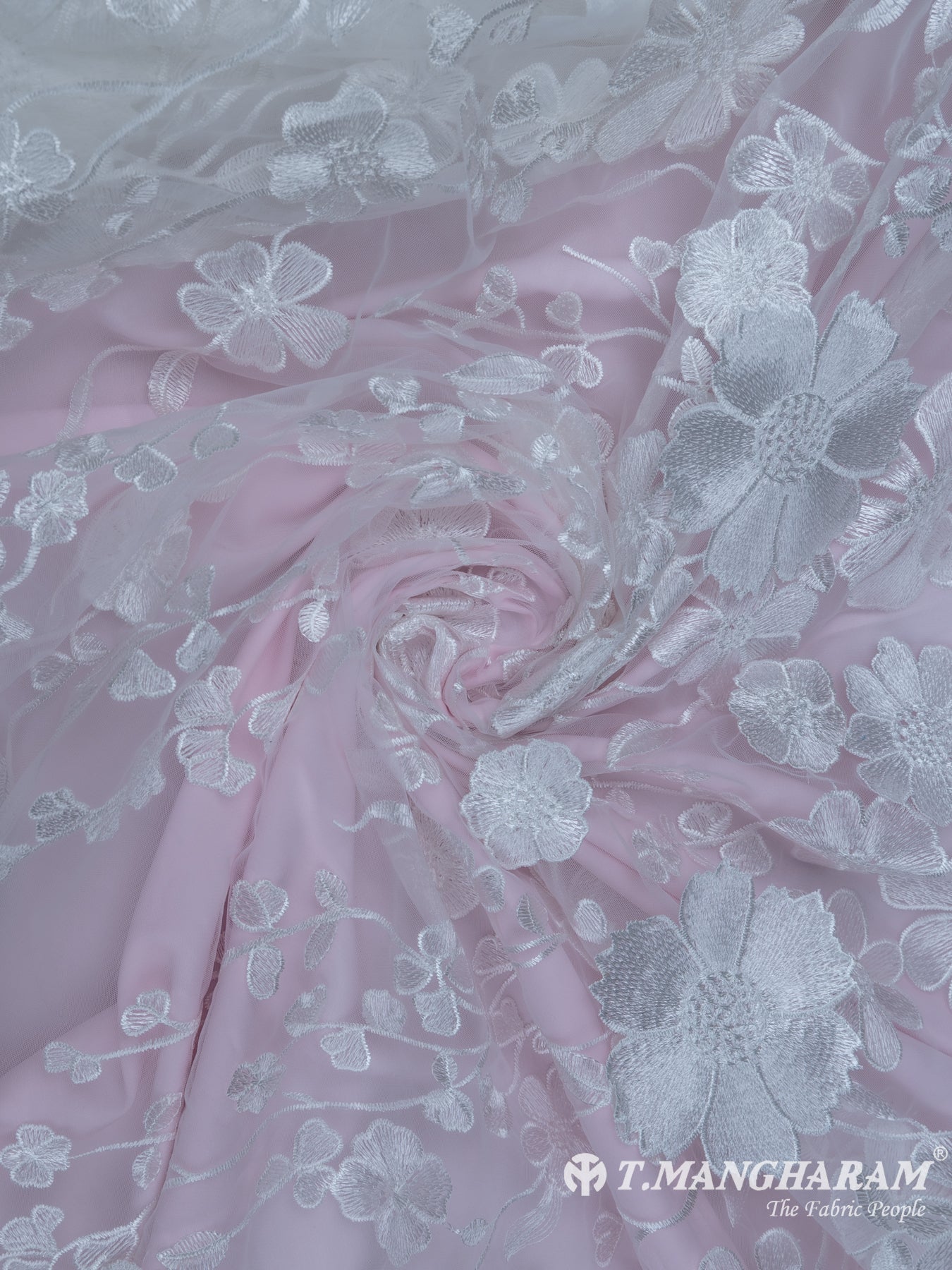 White Fancy Net Fabric - EC6631 view-1
