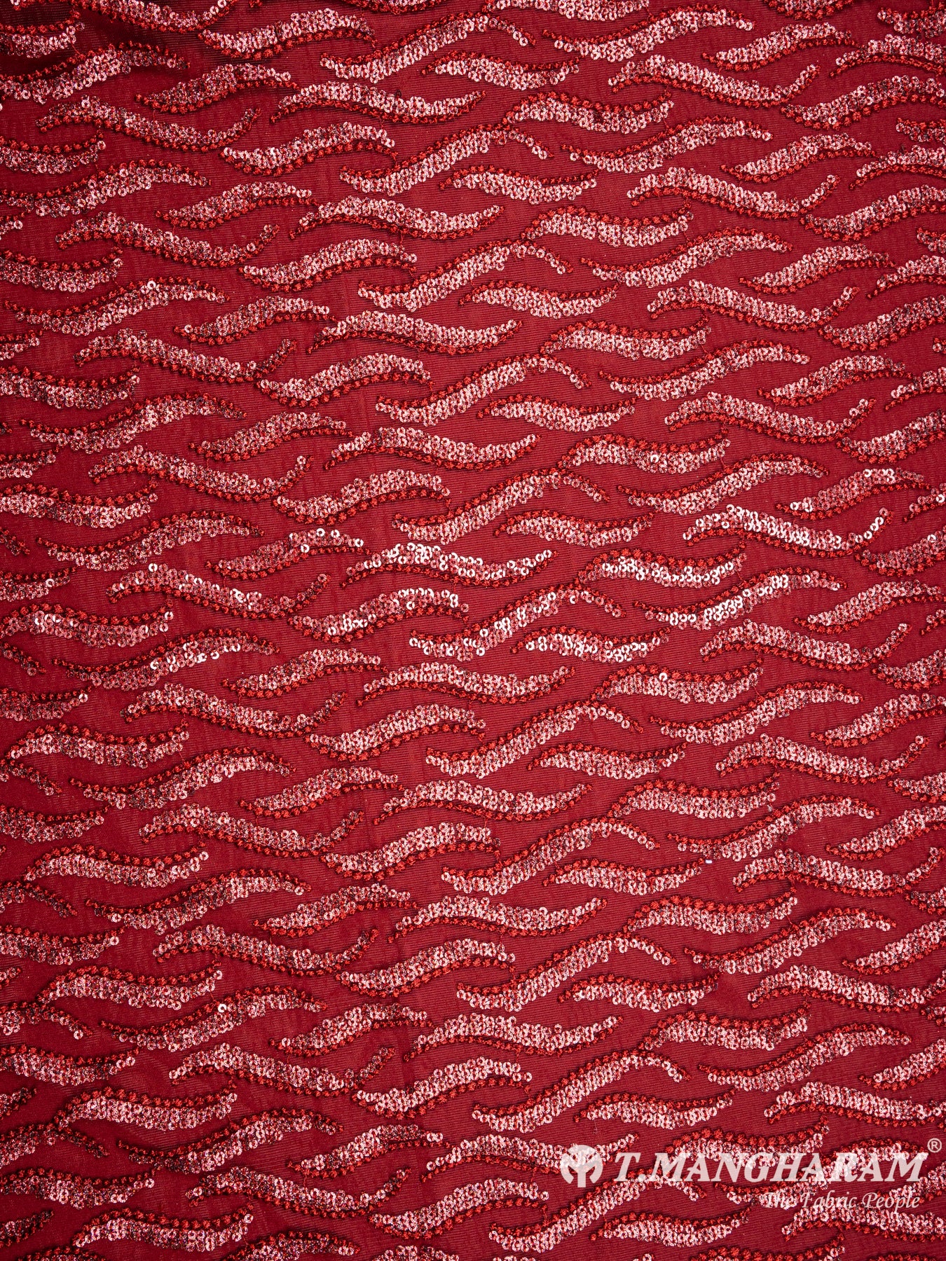 Maroon Fancy Net Fabric - EB4169 view-3