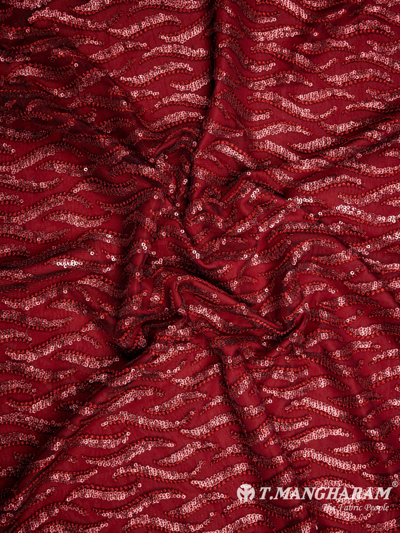 Maroon Fancy Net Fabric - EB4169 view-4