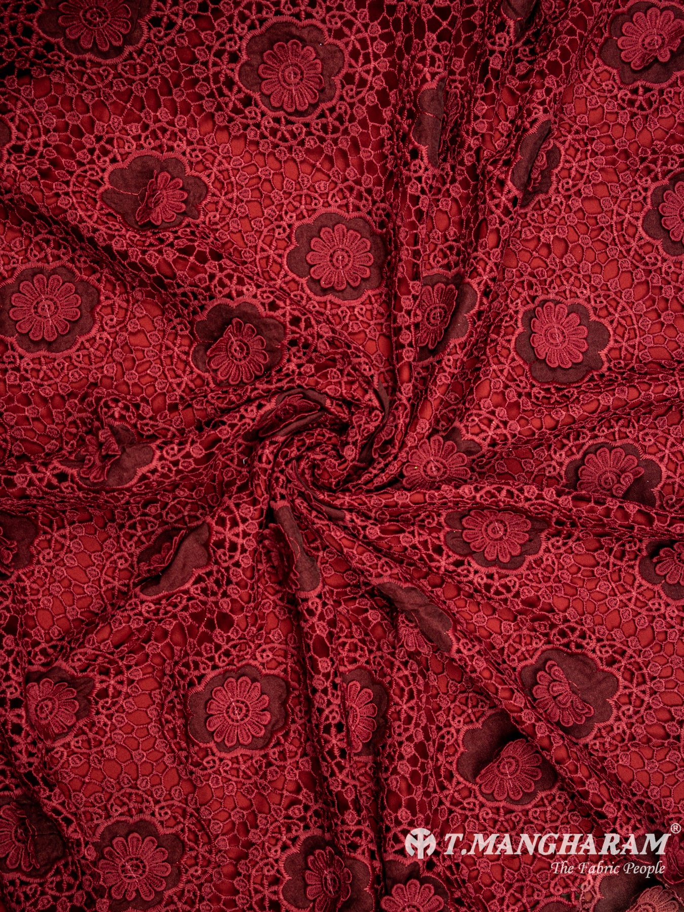 Maroon Fancy Net Fabric - EC5123 view-1
