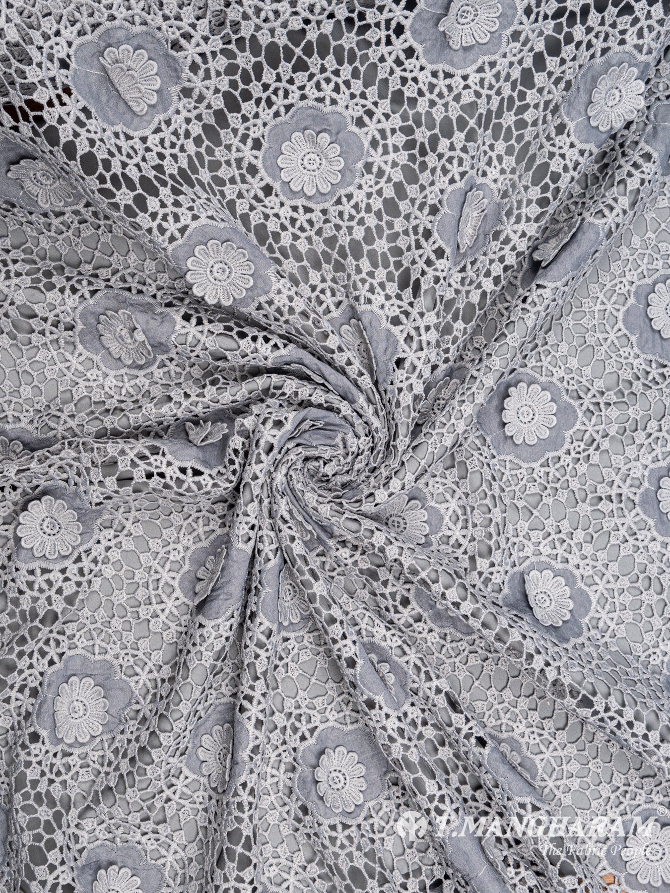 Grey Fancy Net Fabric - EC5121 view-1