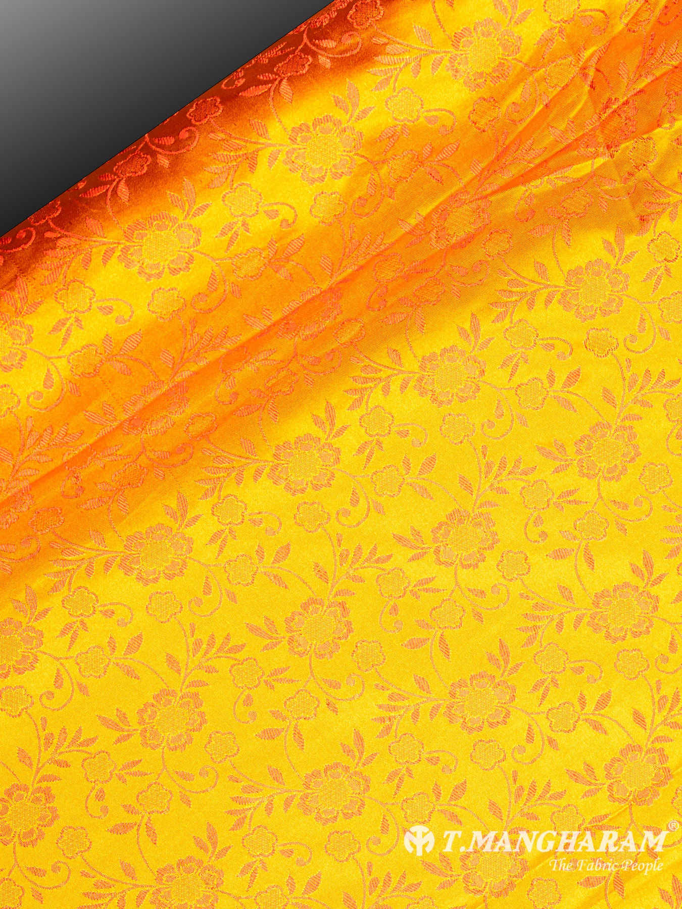 Yellow Semi Banaras Fabric - EB4121 view-2