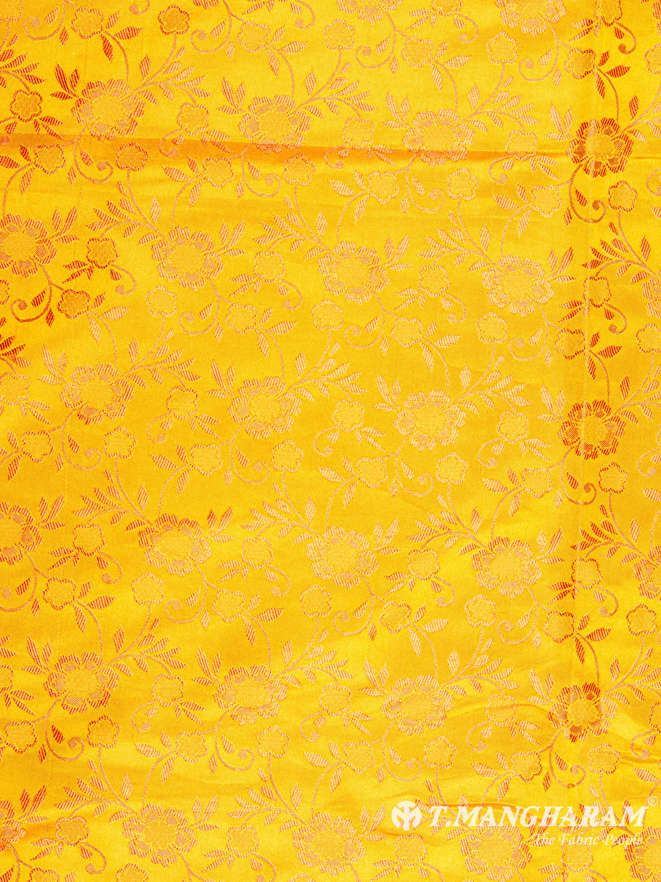 Yellow Semi Banaras Fabric - EB4121 view-3