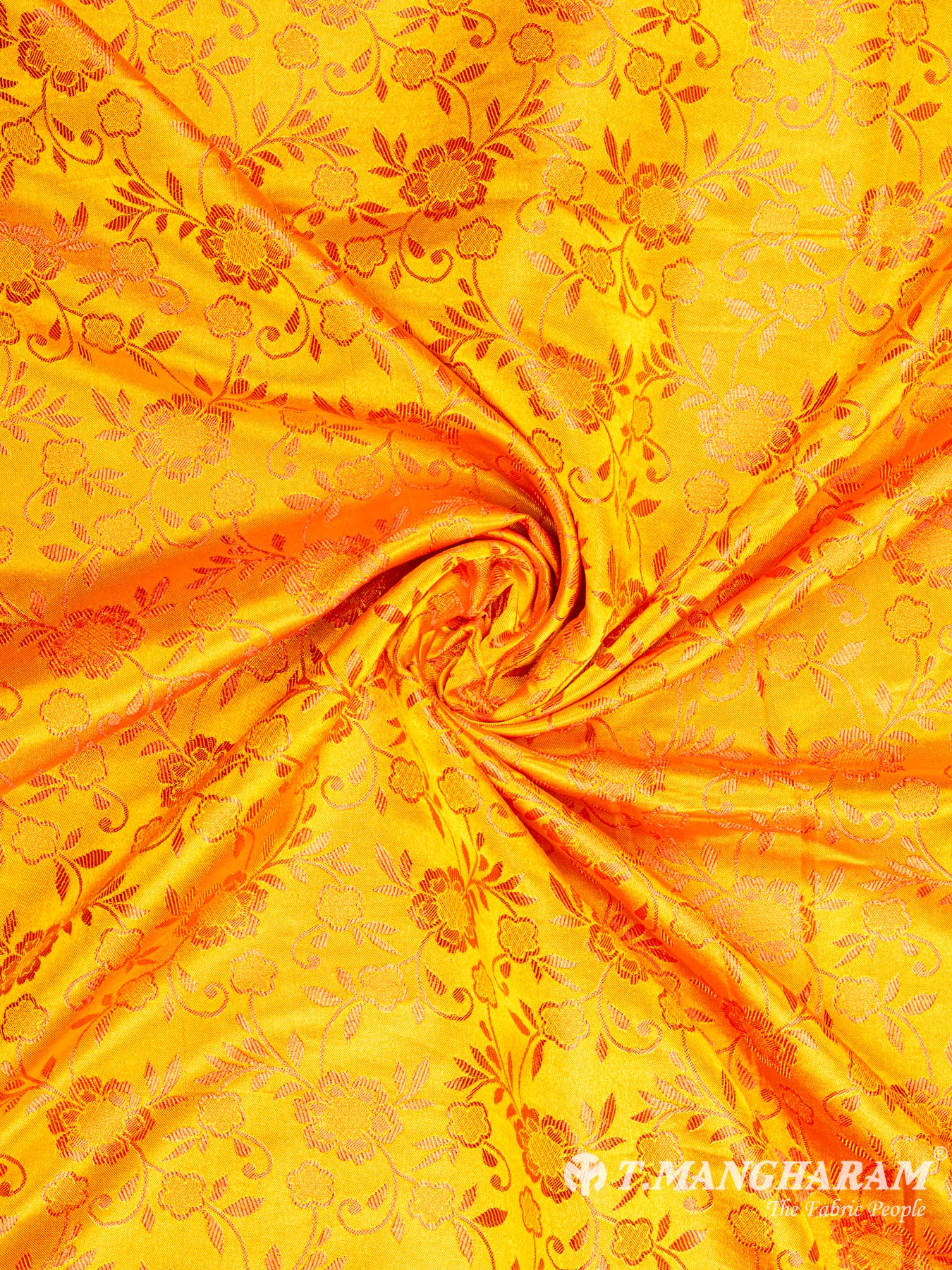 Yellow Semi Banaras Fabric - EB4121 view-1