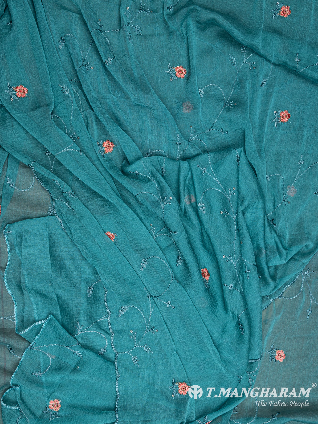 Green Cotton Chudidhar Fabric Set - EG1529 view-2