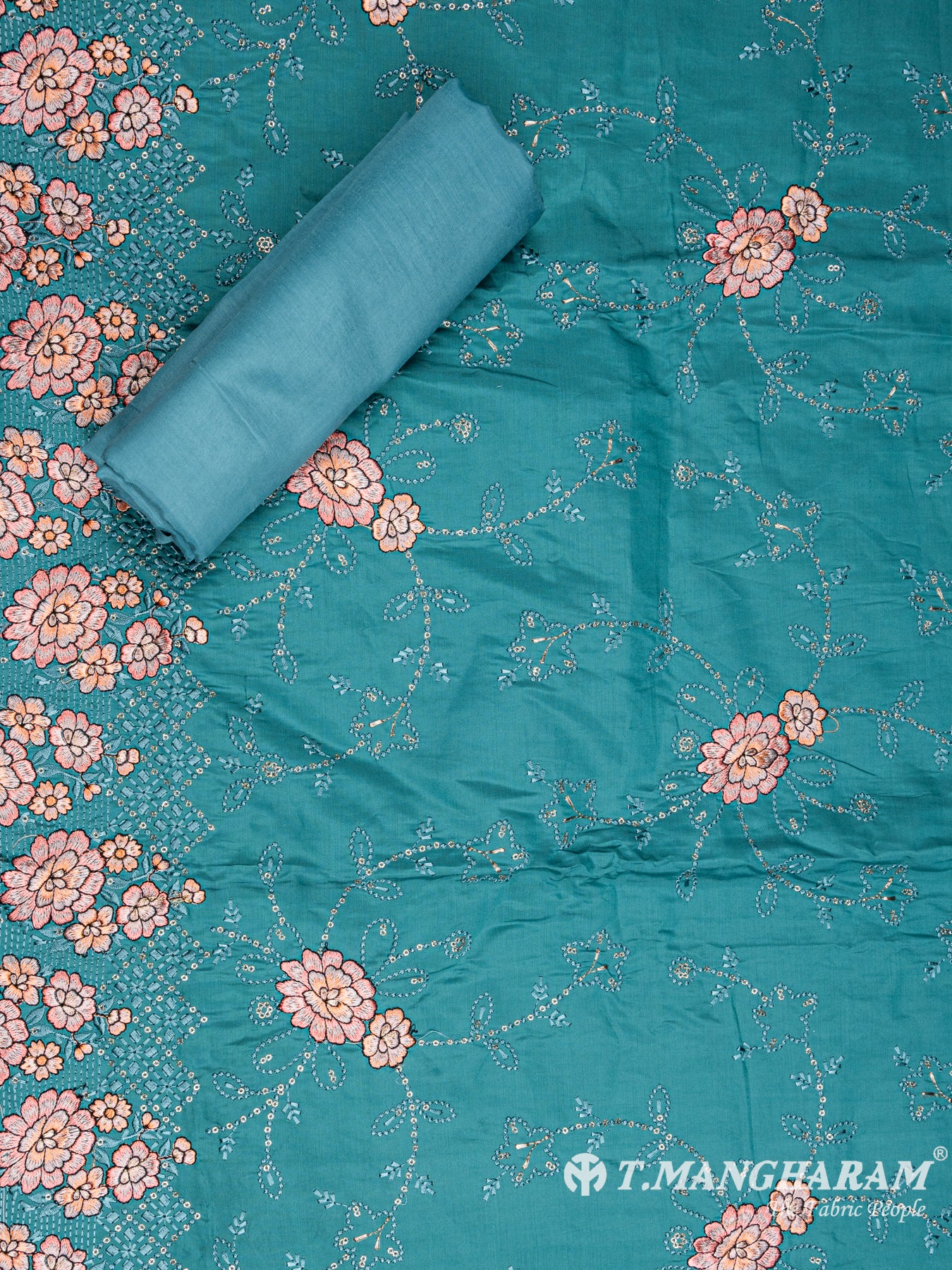 Green Cotton Chudidhar Fabric Set - EG1529 view-3