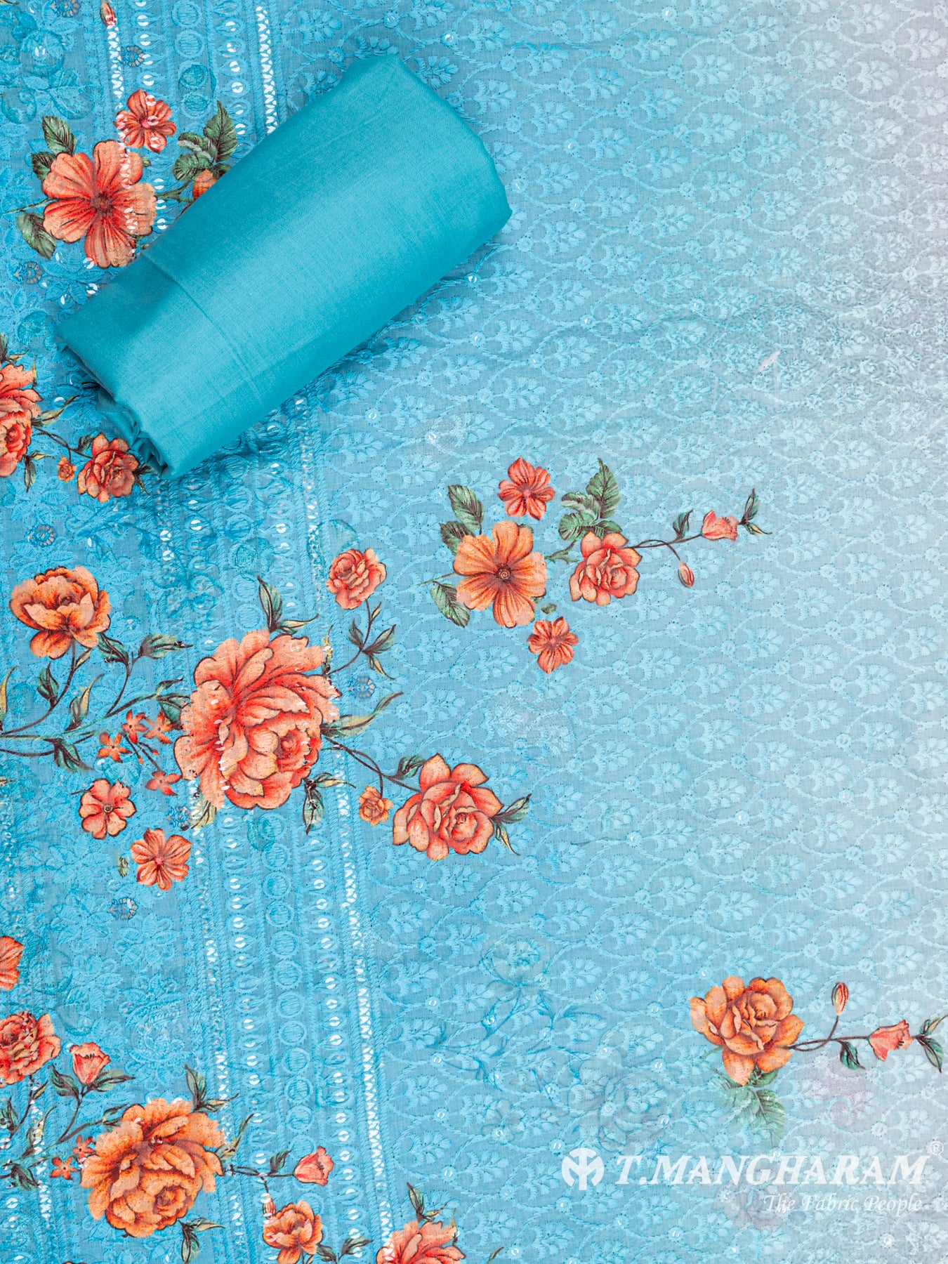 Blue Georgette Chudidhar Fabric Set - EG1531 view-3